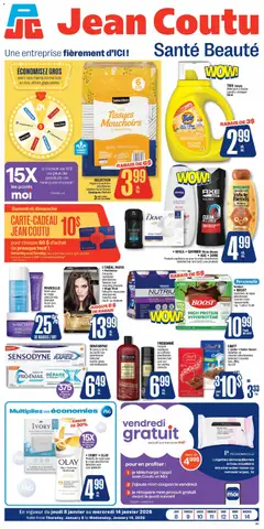 Un aperçu du dépliant Santé beauté du magasin Jean Coutu est valide à partir 8 janv. 2026