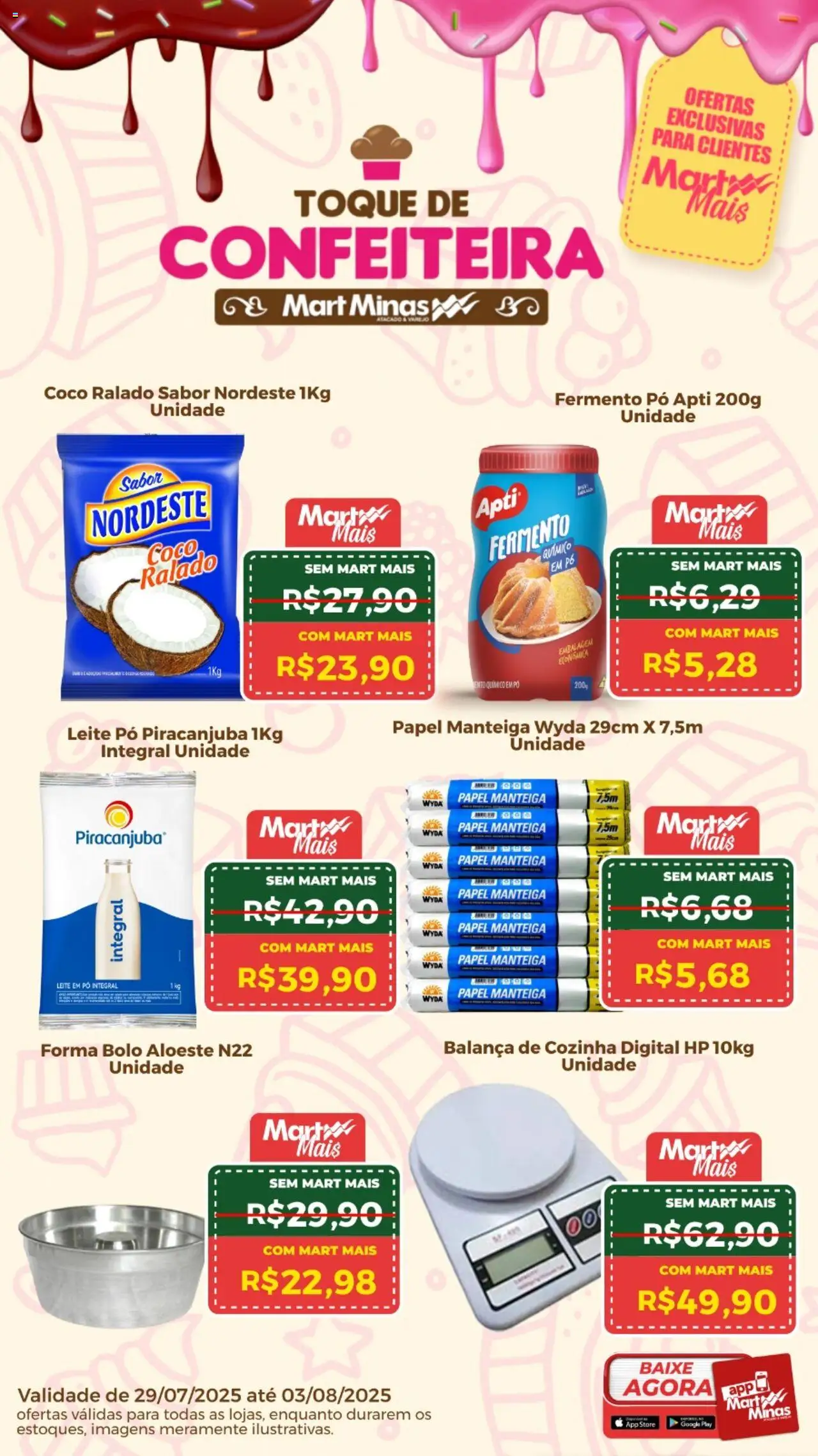 Mart Minas folheto "Ofertas de confeitaria" válido a partir de 29/07/2025 - número de página 1