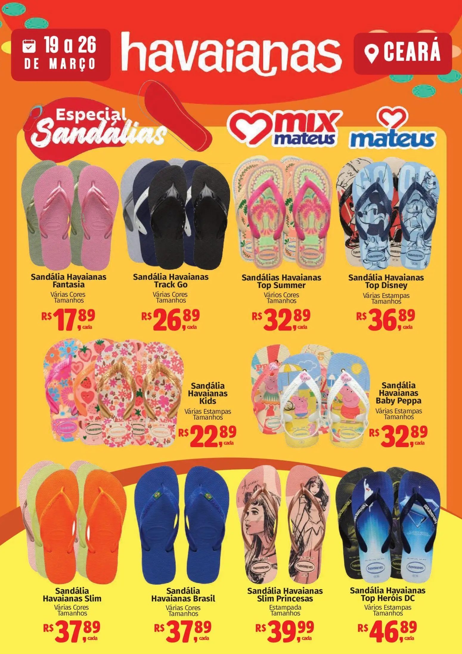 Pré-Visualização do folheto "Mateus ofertas Especial Havaianas" da loja Mateus válido a partir de 19/03/2026