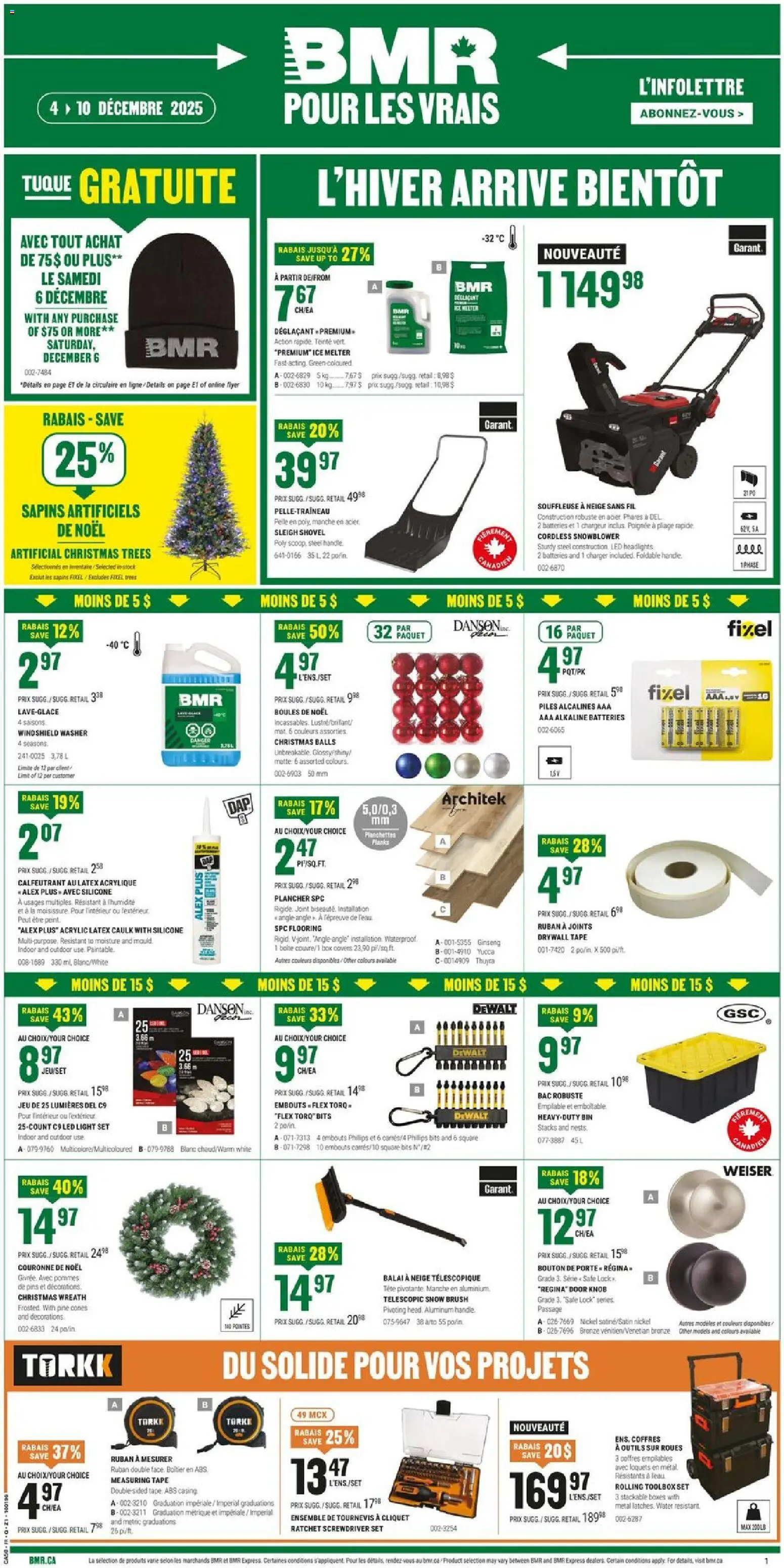 Preview of leaflet Weekly flyer / circulaire from shop BMR is valid from Dec 04, 2025