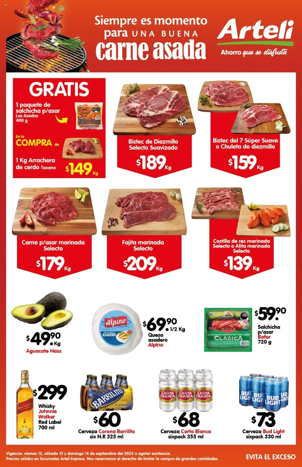 Folleto Express Carnes & Cortes Arteli y sus promociones válidas desde el 12/09/2025 - Número de página 1