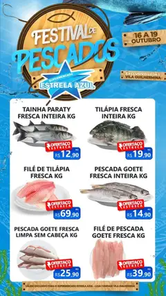 Pré-Visualização do folheto "Ofertas Festival de Pescados" da loja Estrela Azul válido a partir de 16/10/2025