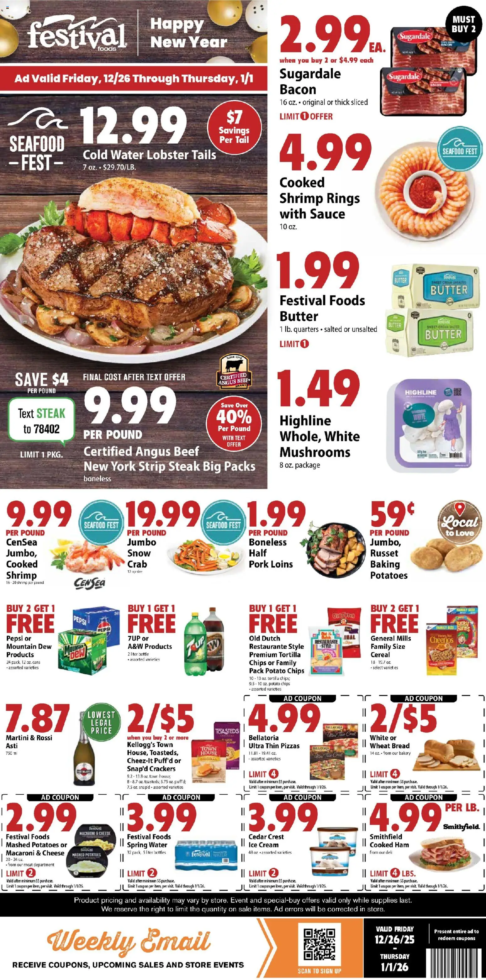 Ad Preview of Festival Foods Weekly Ad from 12/26/2025