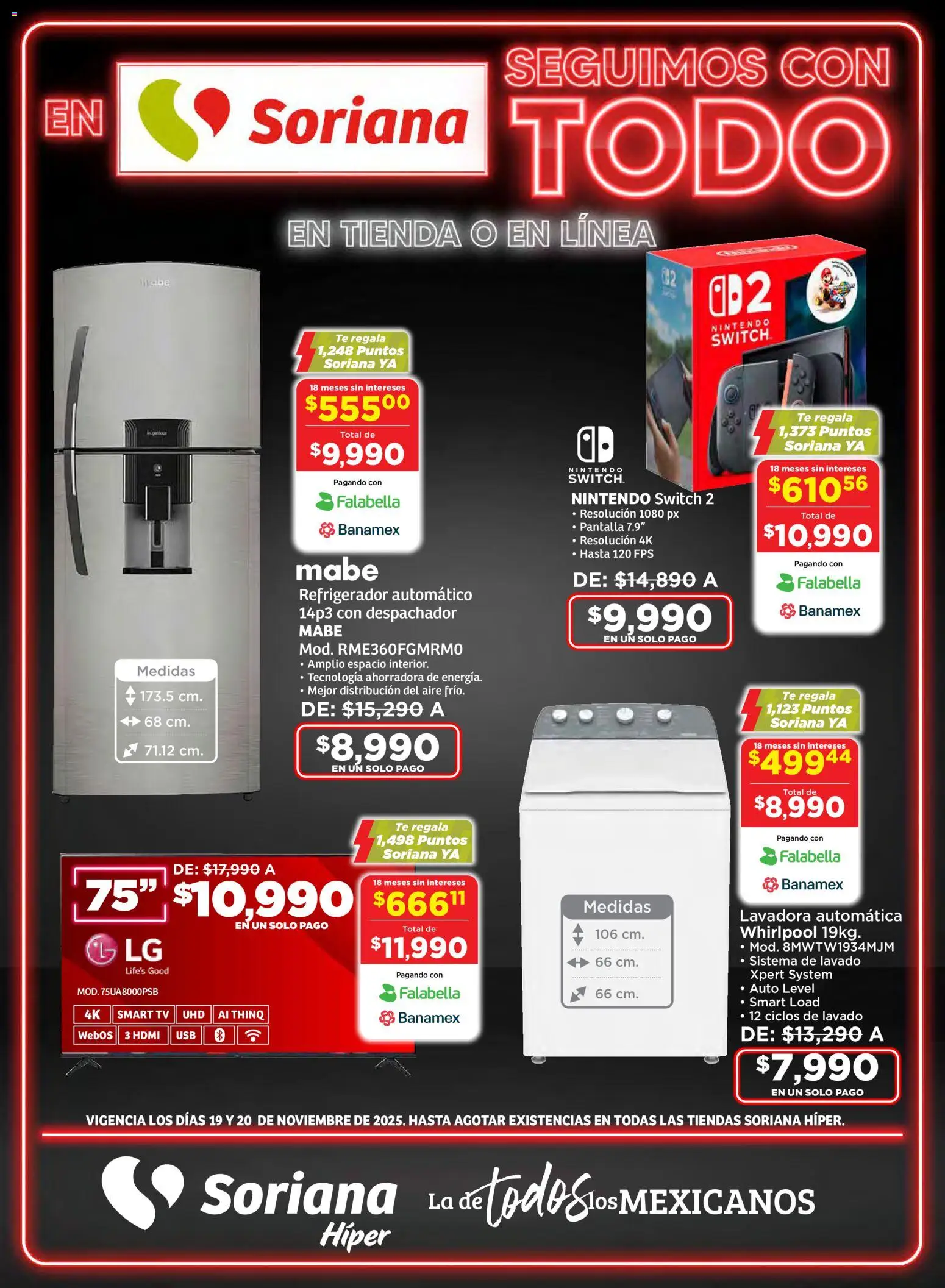 Vista previa las ofertas de la tienda Soriana - Seguimos con todo Híper Nacional desde el 19/11/2025 