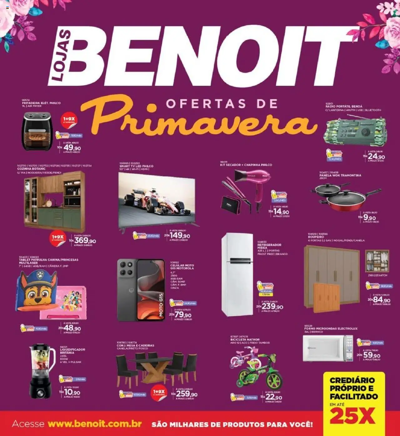 Benoit folheto "Ofertas Outubro" válido a partir de 01/10/2025 - número de página 1 - Air fryer, Bicicleta, Liquidificador, Cadeiras, Mesa, Lanterna, Secador, Forno