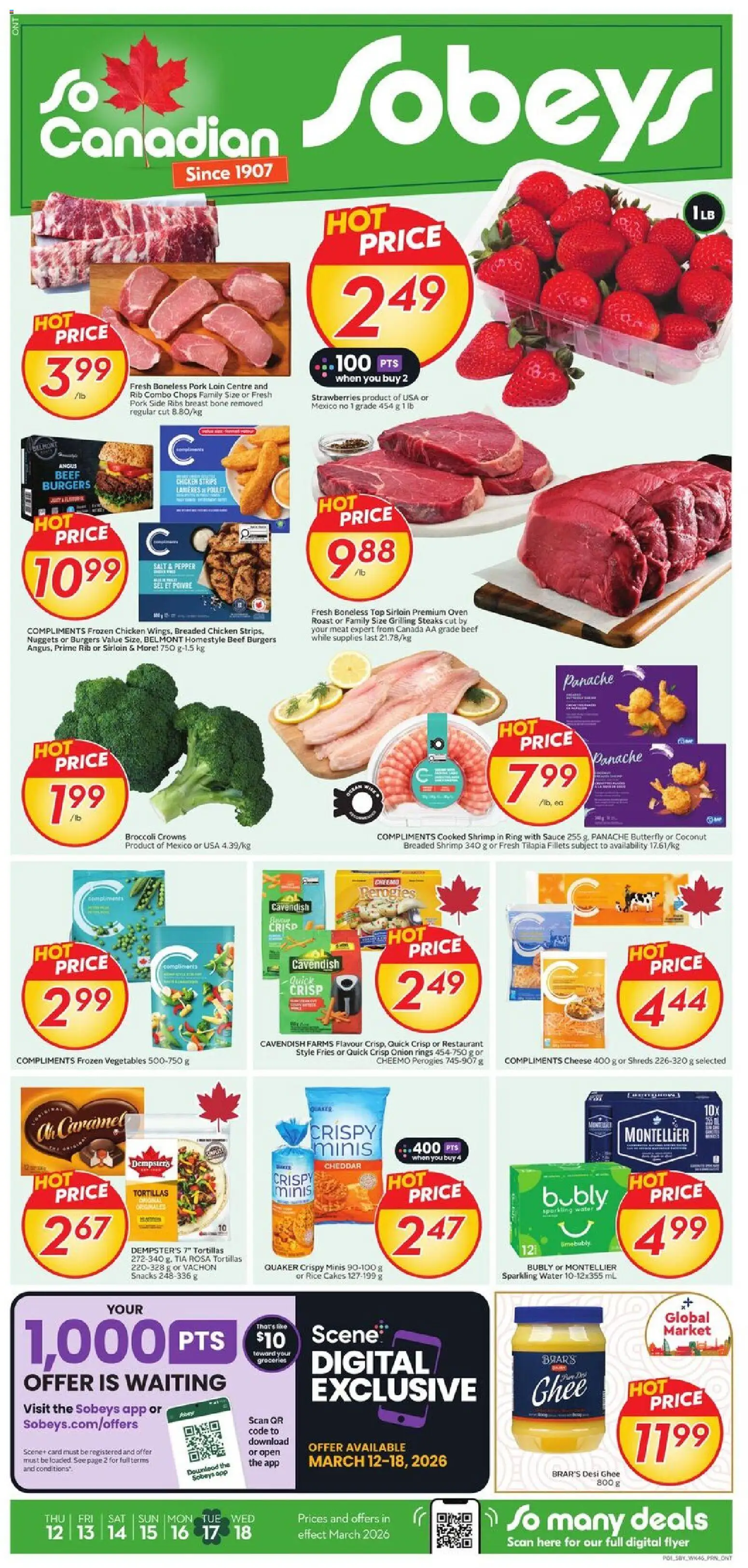 Preview of leaflet Sobeys weekly flyer / circulaire from shop Sobeys is valid from Mar 12, 2026