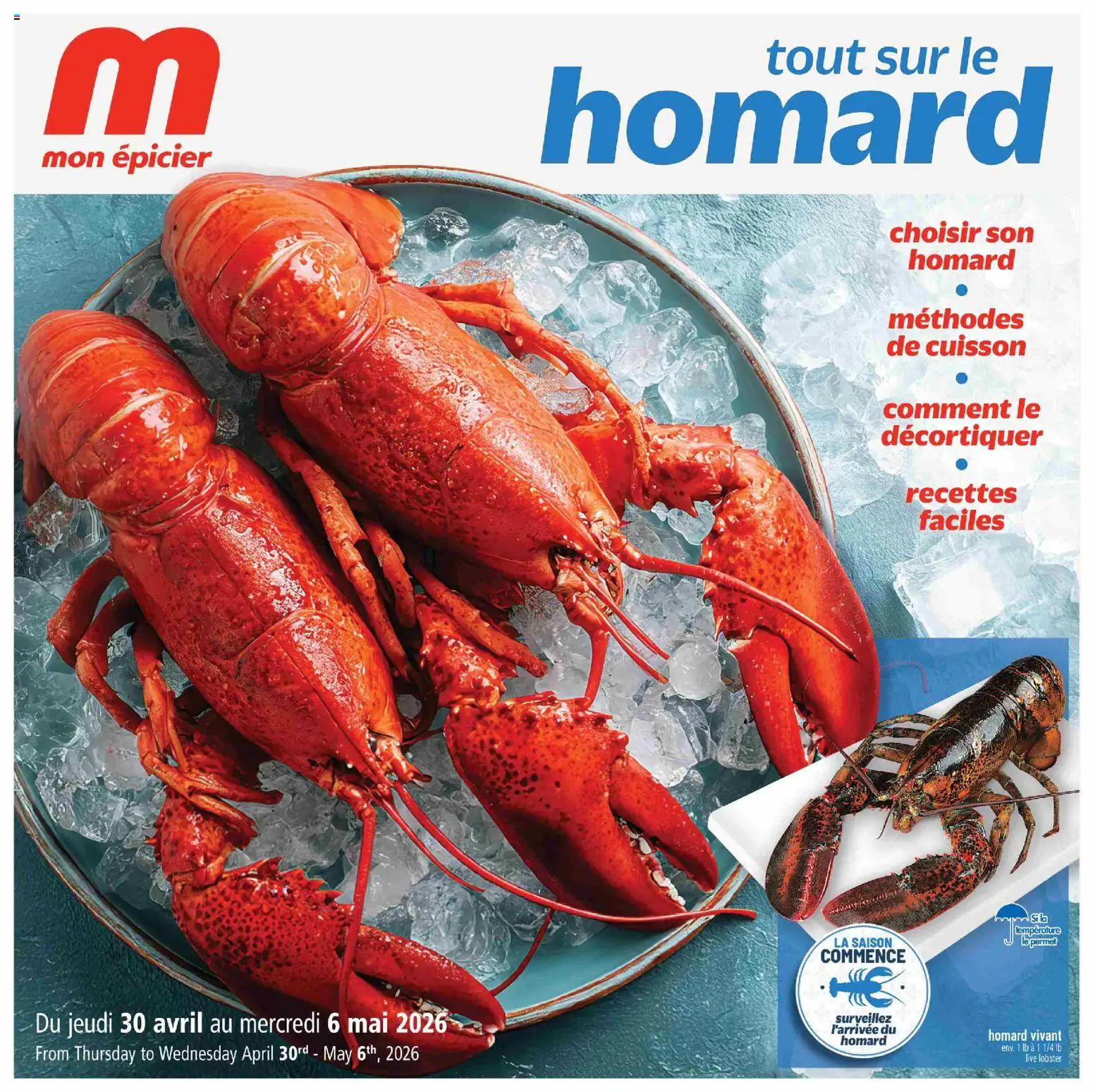 Preview of leaflet Metro circulaire - Tout sur le Homard from shop Metro is valid from Apr 30, 2026