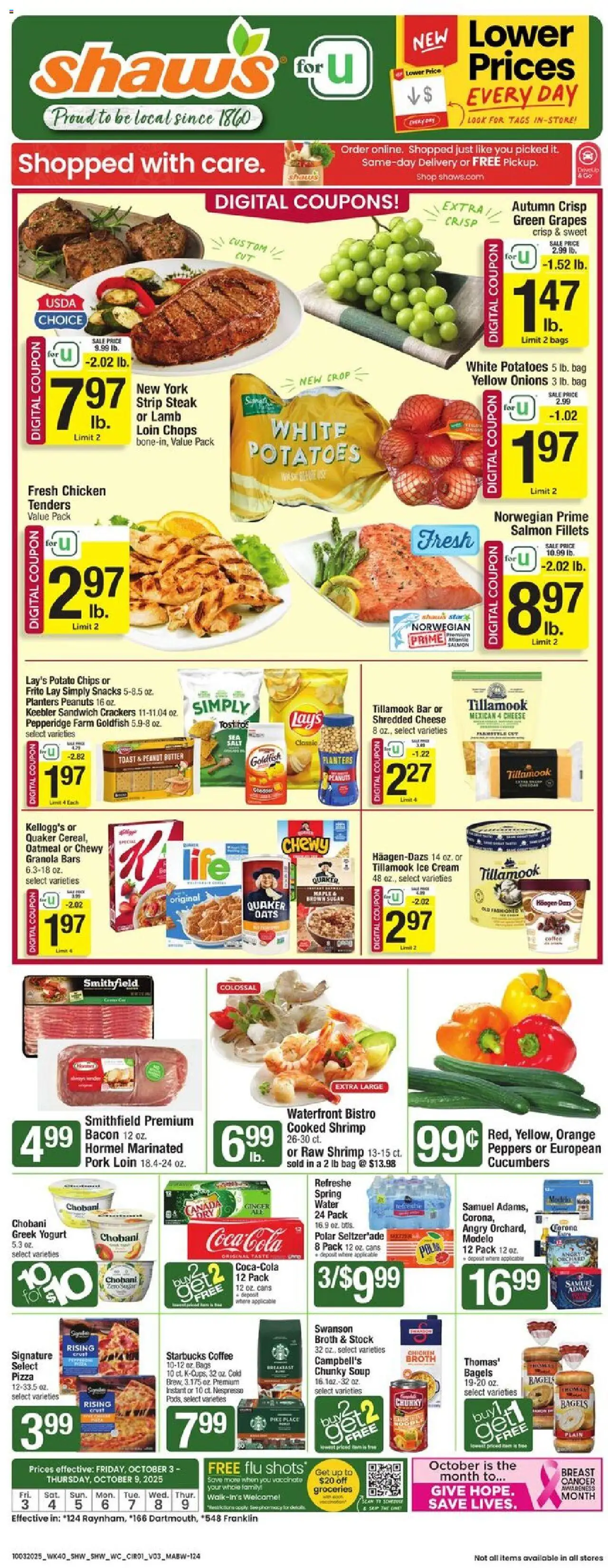 Shaw's Weekly Ad - MA from 10/03/2025 - Flyer - Page number 1