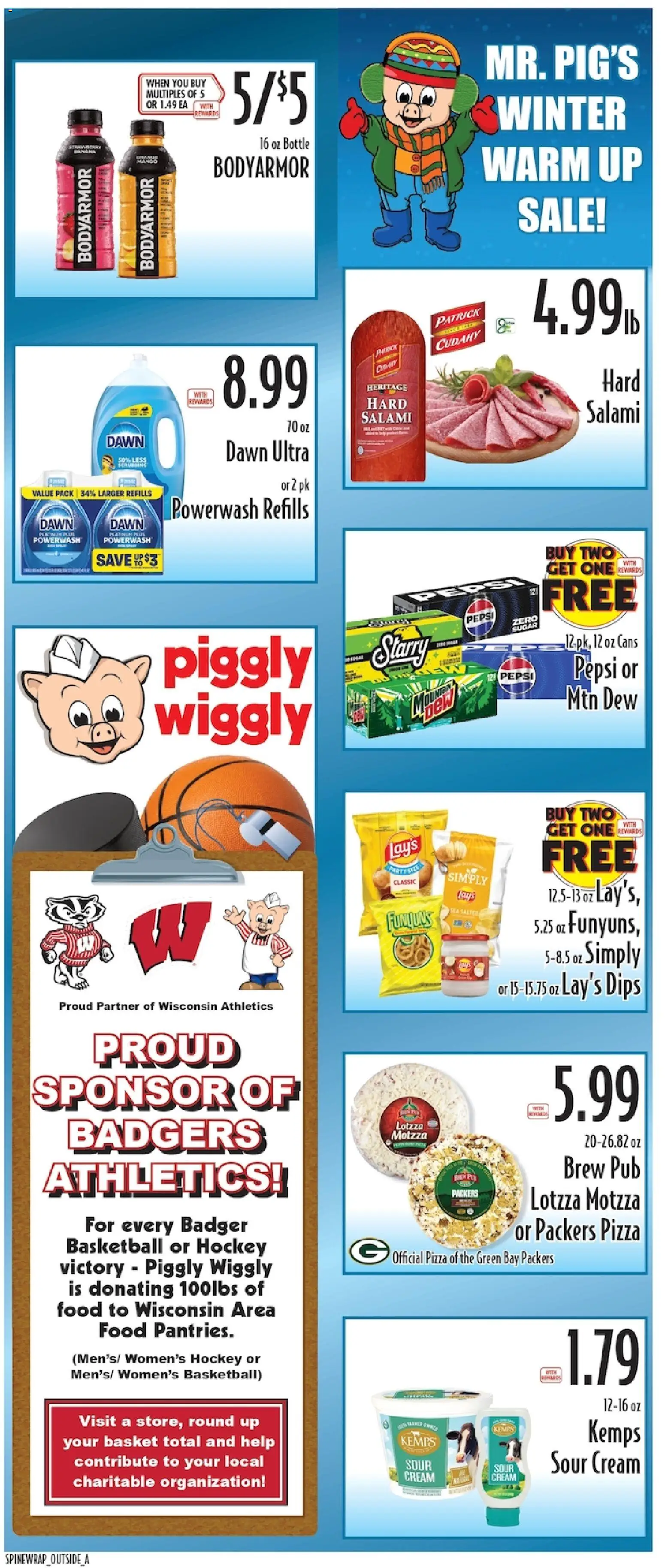 Ad Preview of Piggly Wiggly Weekly Ad from 01/14/2026 - Pizza, Pepsi, Sugar, Basket, Cream, Salami, Sour cream, Pepsi Zero