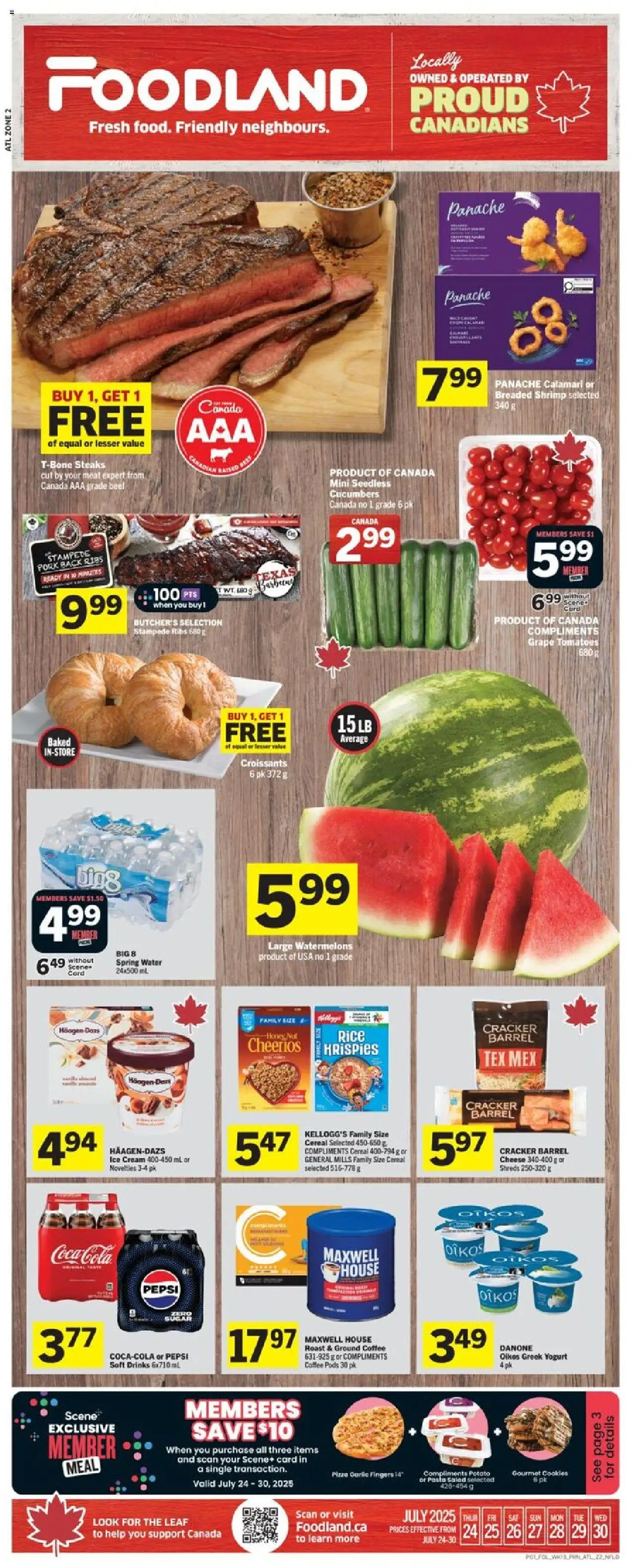 Foodland flyer valid from Jul 24, 2025 - page number 1
