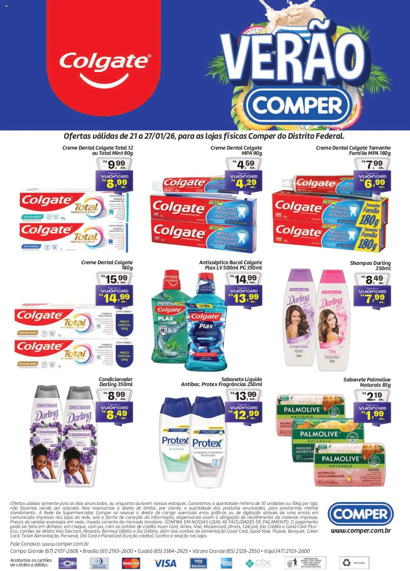Pré-Visualização do folheto "Ofertas Colgate" da loja Comper válido a partir de 21/01/2026 - Shampoo, Sabonete, Doce, Sabonete líquido, Creme, Condicionador, Creme dental, Creme dental colgate total