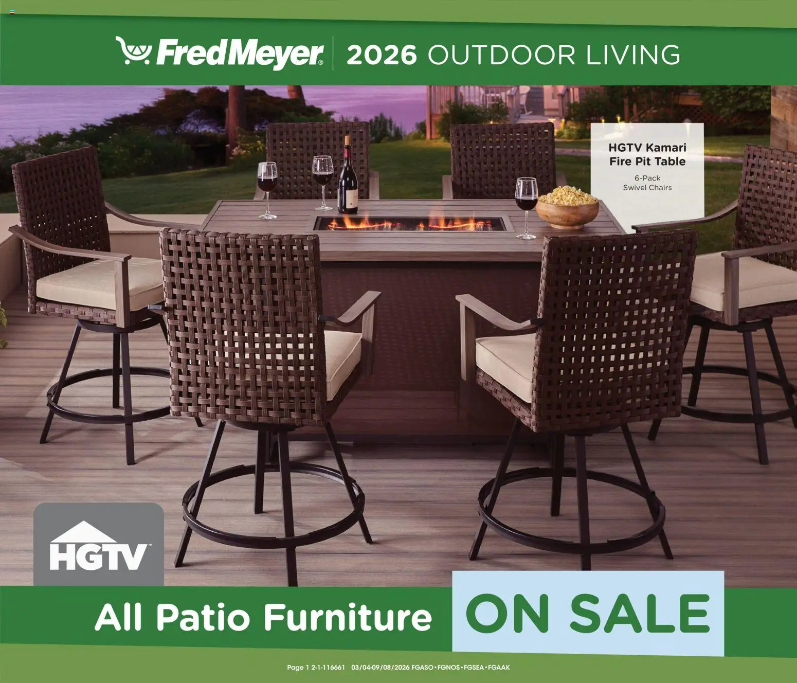 Ad Preview of Fred Meyer Fred Meyer Home & Apparel from 03/04/2026 - Patio furniture, Swivel, Table