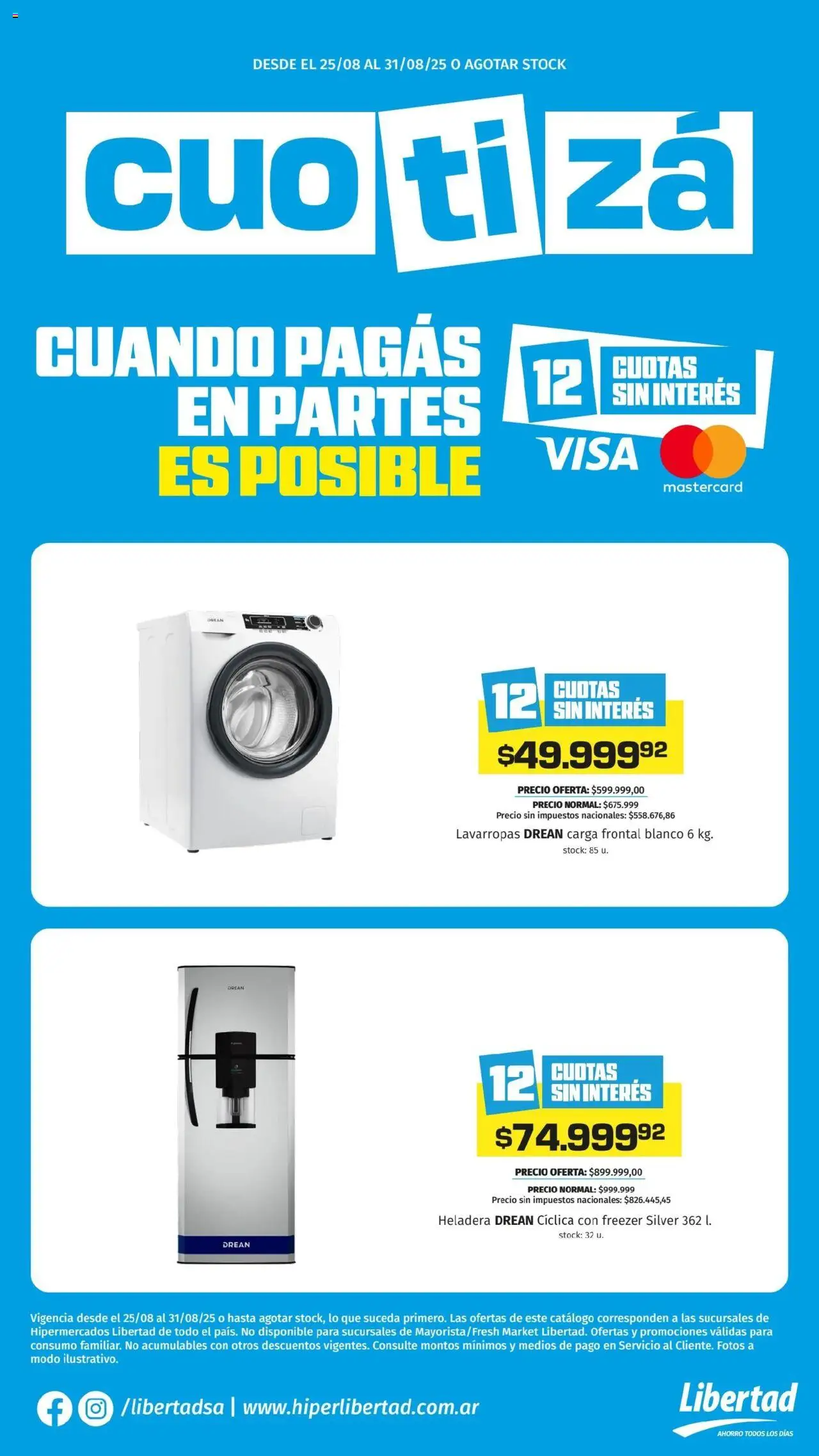 Hipermercado Libertad Cuotizá semana del 25/08/2025 Online