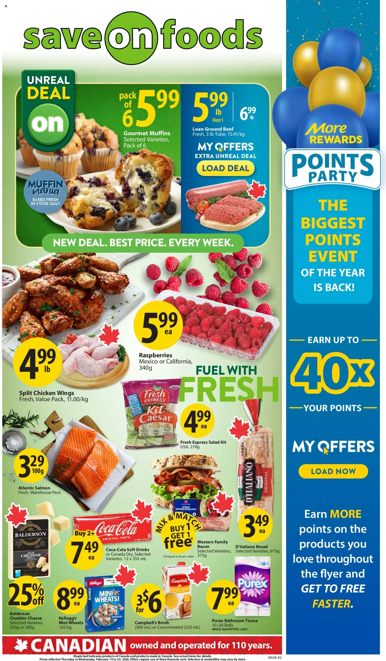 Preview of leaflet Weekly flyer / circulaire from shop Save on foods is valid from Feb 19, 2026