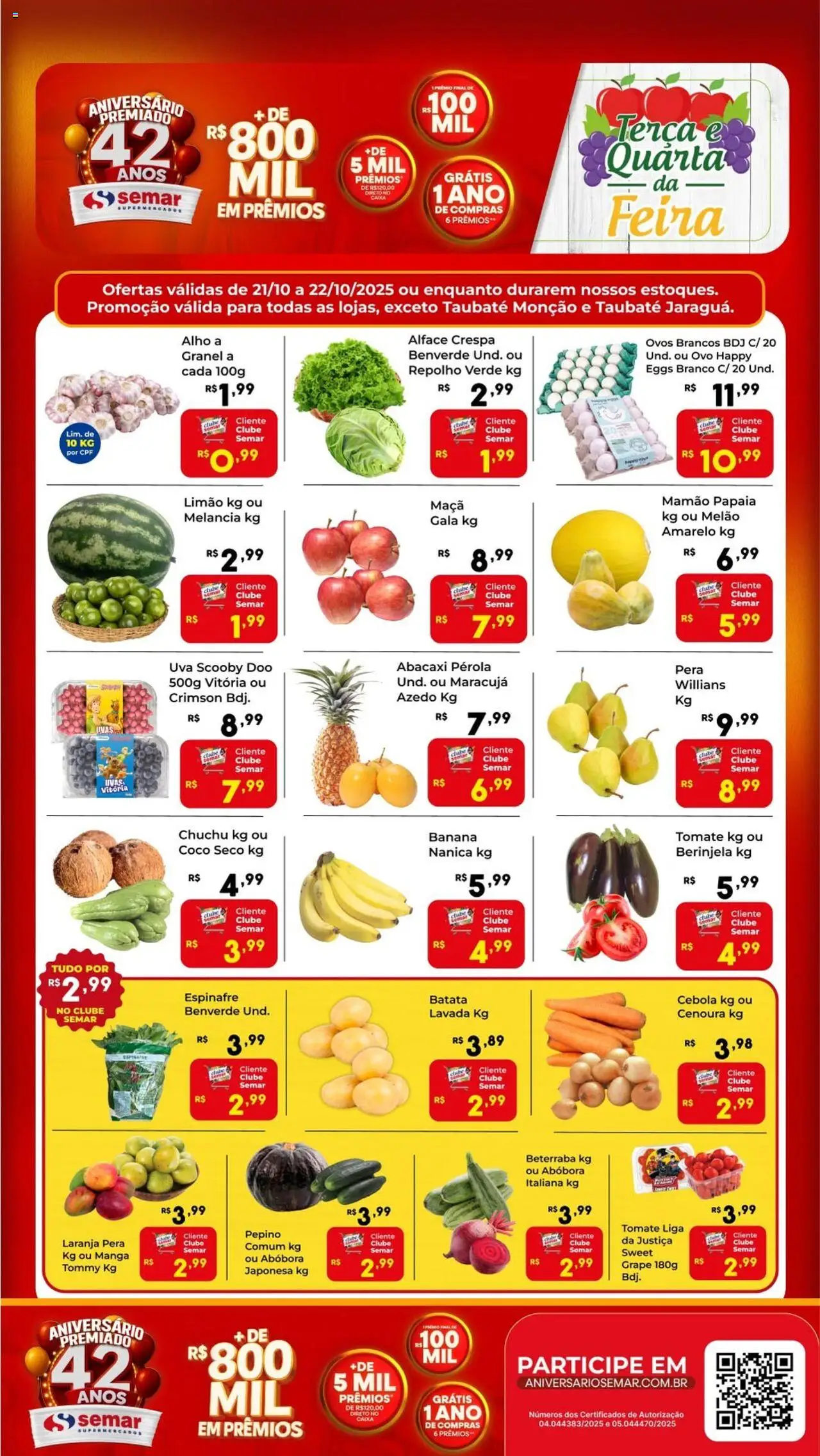 Semar Supermercado folheto "Ofertas Feira" válido a partir de 21/10/2025 - número de página 1