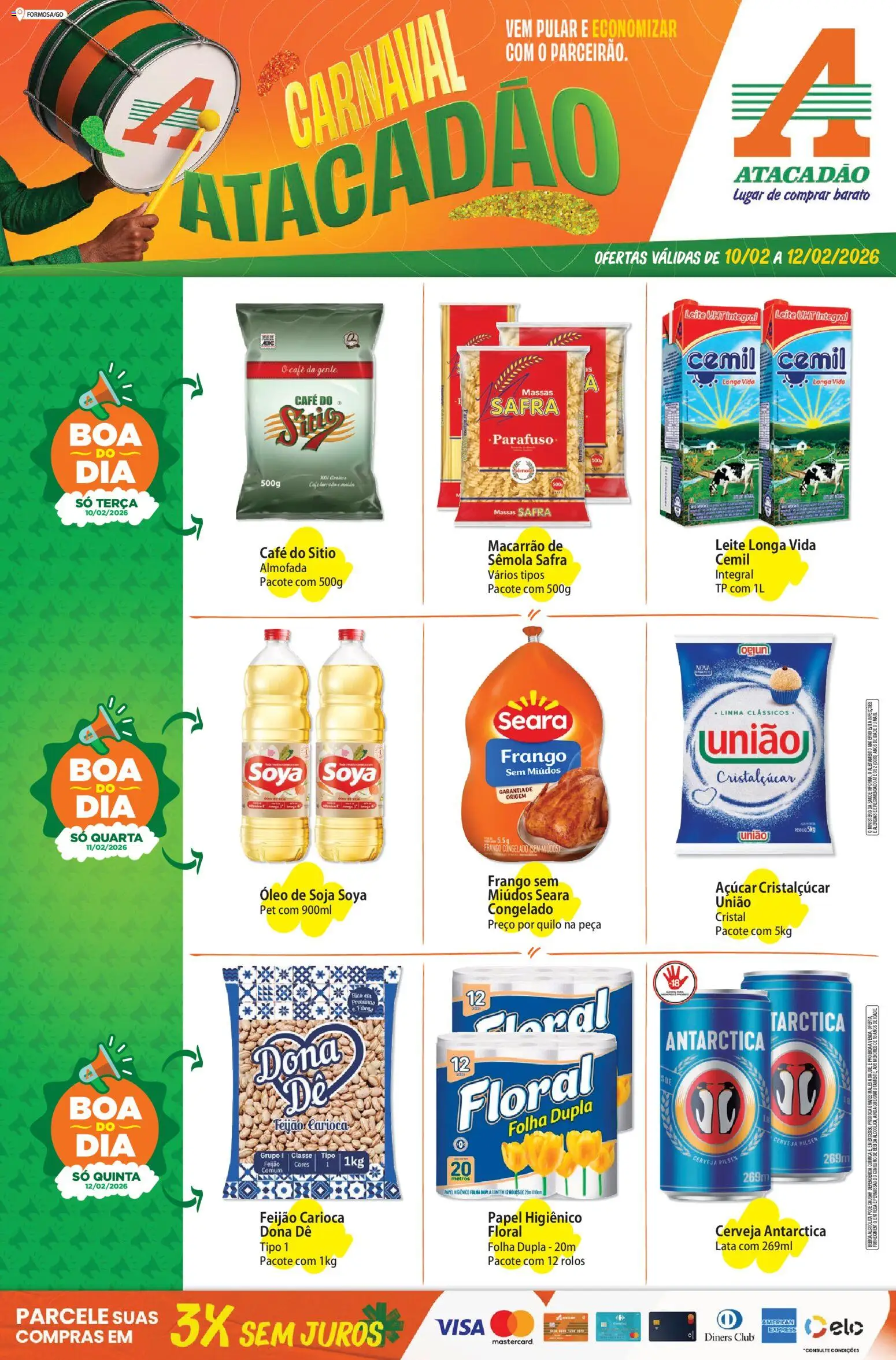 Pré-Visualização do folheto "Ofertas - GO" da loja Atacadão válido a partir de 10/02/2026