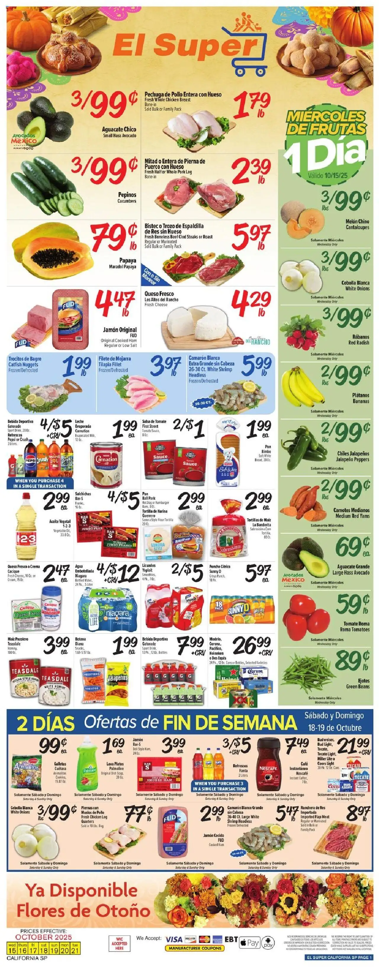 El Super Weekly Ad - CA from 10/15/2025 - Flyer - Page number 1