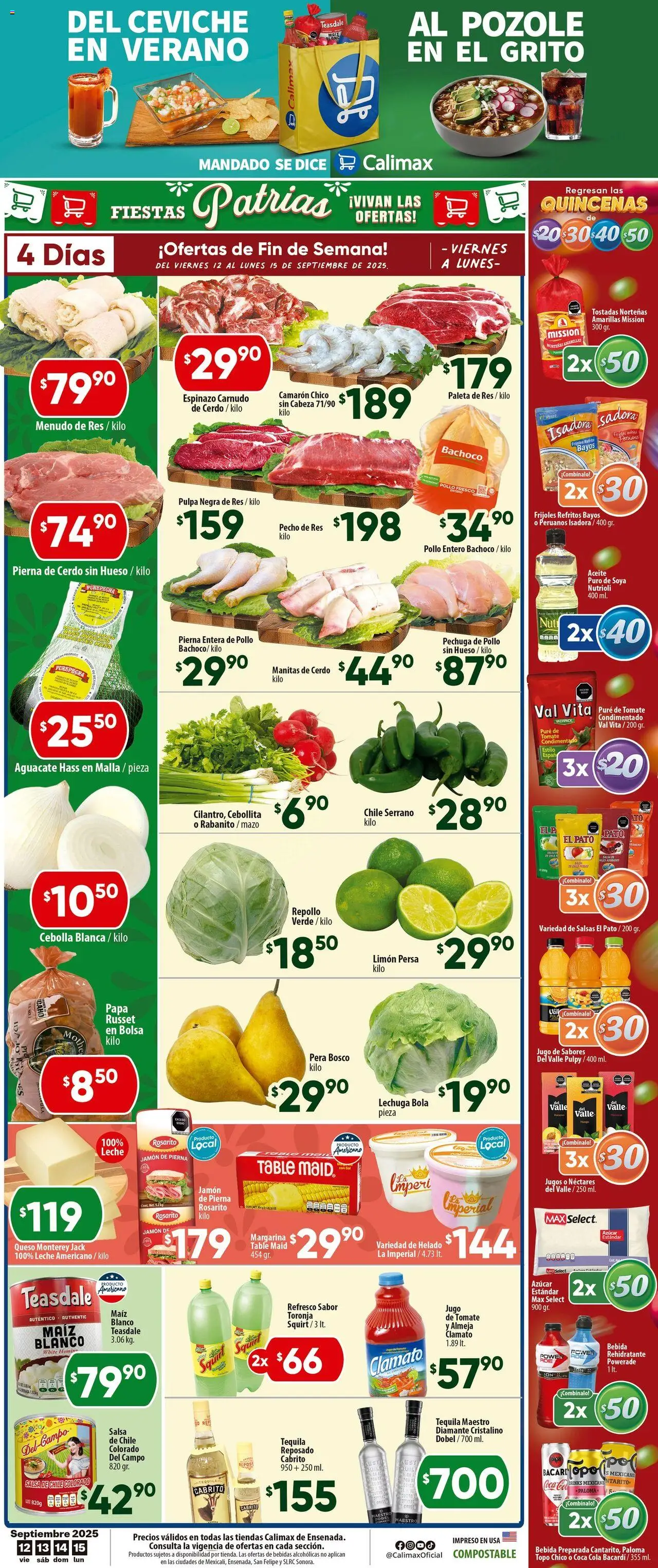 Folleto Ensenada Calimax y sus promociones válidas desde el 12/09/2025 - Número de página 1