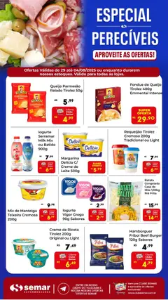Pré-Visualização do folheto "Ofertas Especial Perecíveis" da loja Semar Supermercado válido a partir de 29/07/2025