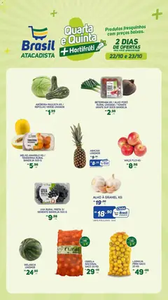 Pré-Visualização do folheto "Ofertas Hortifruti" da loja Brasil Atacadista válido a partir de 22/10/2025