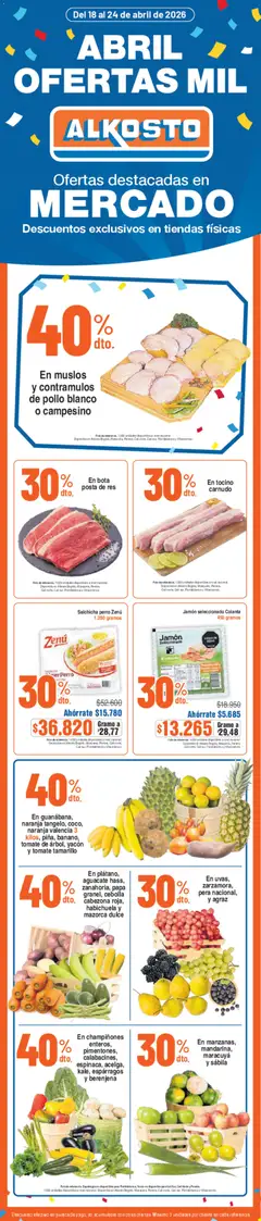  Vista previa del prospecto Alkosto mercado del almacen Alkosto válida del 18/04/2026 al 24/04/2026