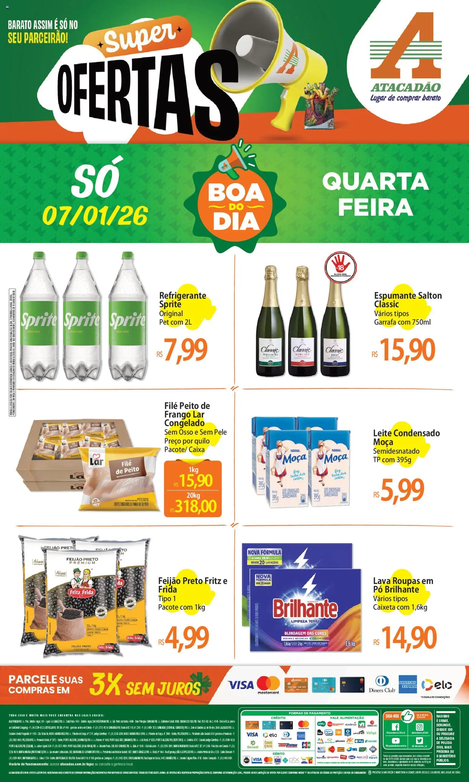 Pré-Visualização do folheto "Ofertas - RS" da loja Atacadão válido a partir de 07/01/2026