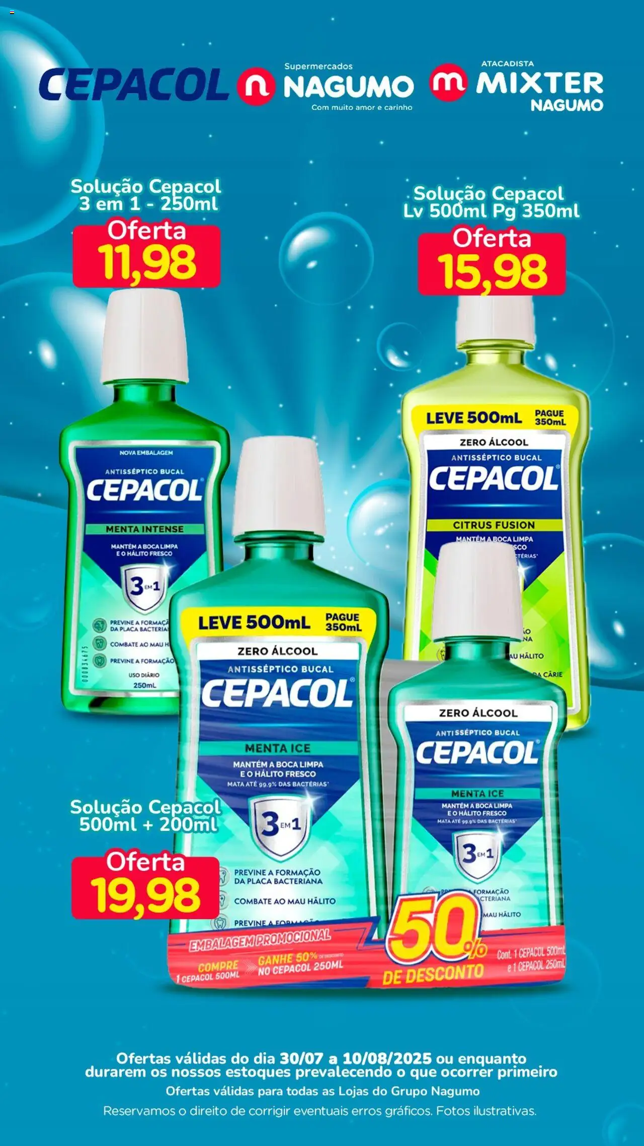 Nagumo folheto "Ofertas Cepacol" válido a partir de 30/07/2025 - número de página 1 - Álcool