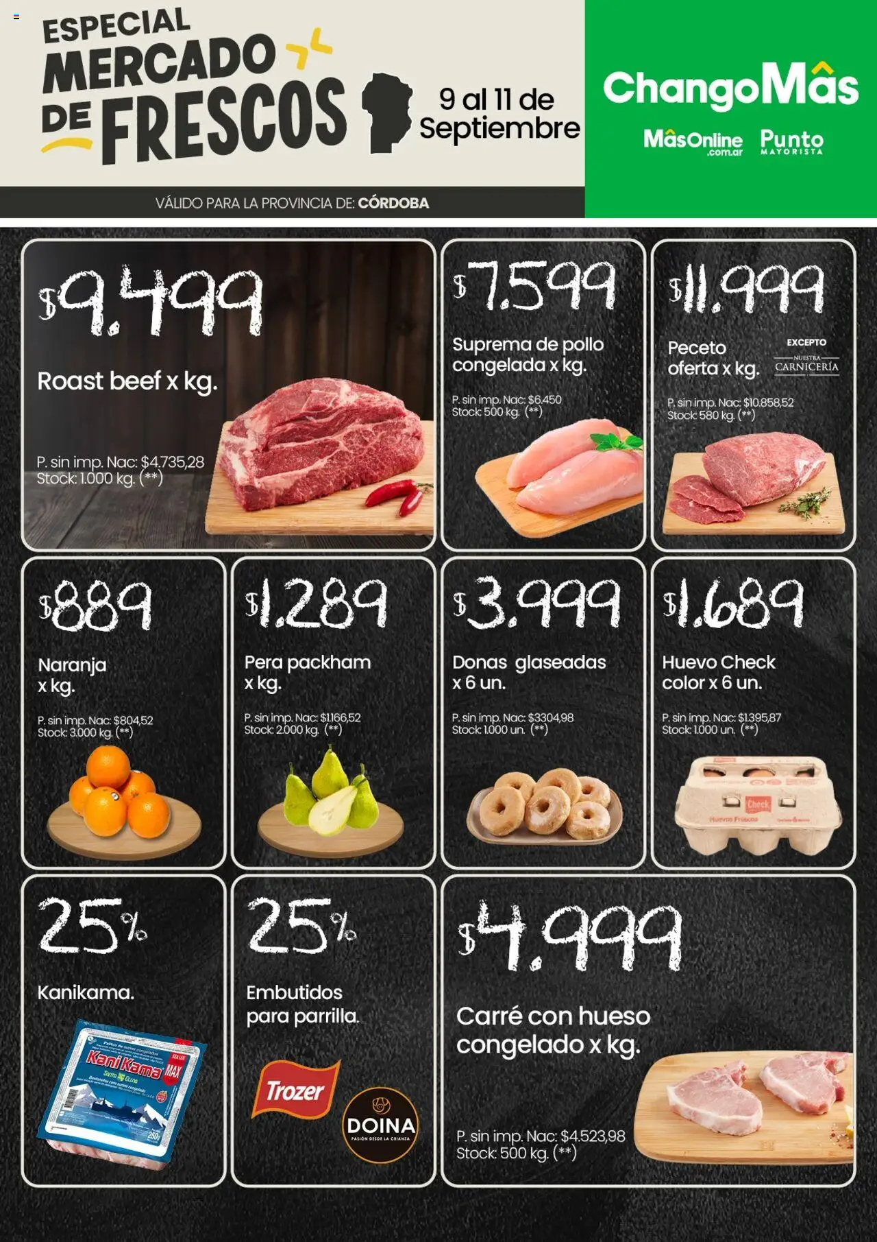 Punto Mayorista Catálogo - Córdoba del 09/09/2025 Online - Pollo, Huevo, Huevos, Pera, Embutidos