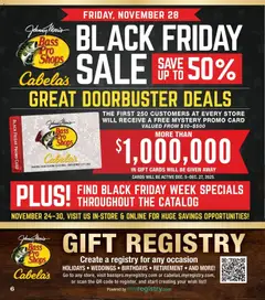 Ad Preview of Cabela's Black Friday Notice from 11/28/2025