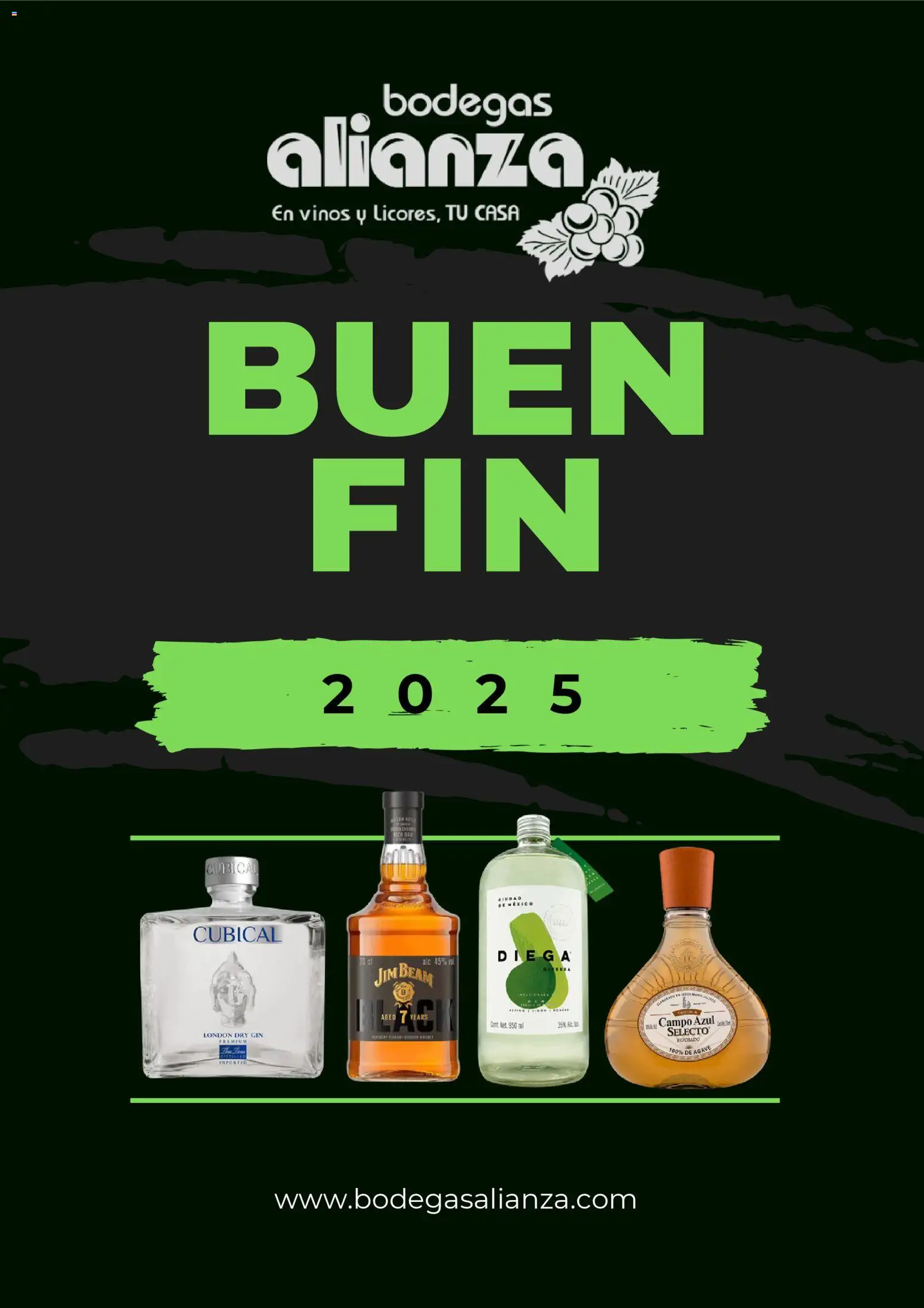 Vista previa las ofertas de la tienda Bodegas Alianza - Buen Fin desde el 13/11/2025 - Ginebra, Agave, Gin