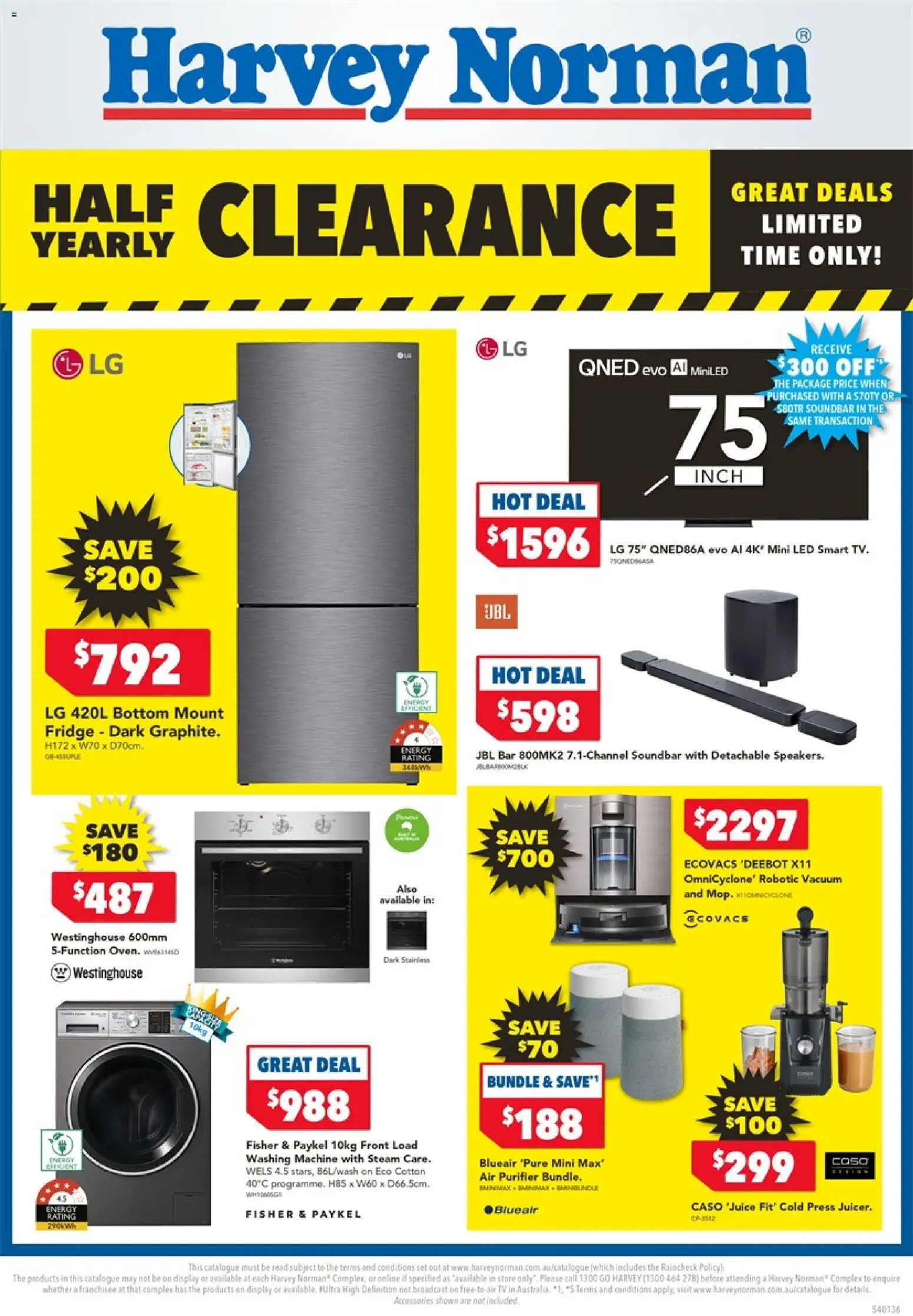 Preview of catalogue Electrical Appliance Clearance from shop Harvey Norman valid 24/12/2025