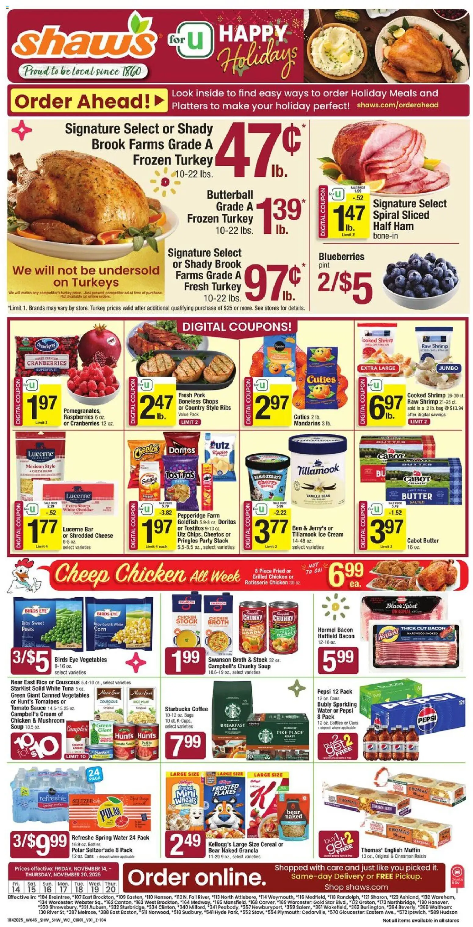 Ad Preview of Shaw's Weekly Ad from 11/14/2025