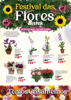 Pré-Visualização do folheto "Ofertas Festival das Flores" da loja Bistek Supermercados válido a partir de 27/10/2025