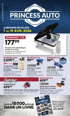 Preview of leaflet Princess Auto circulaire - 2 Semaines de Soldes ! from shop Princess Auto is valid from Apr 07, 2026
