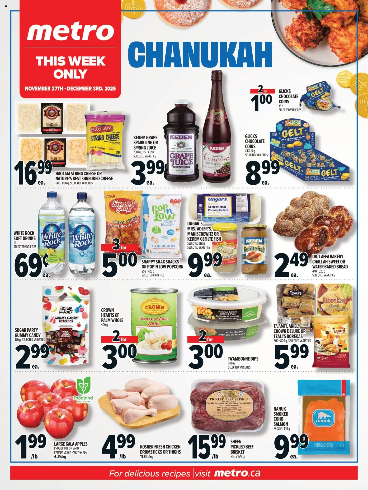 Preview of leaflet Chanukah Insert from shop Metro is valid from Nov 27, 2025