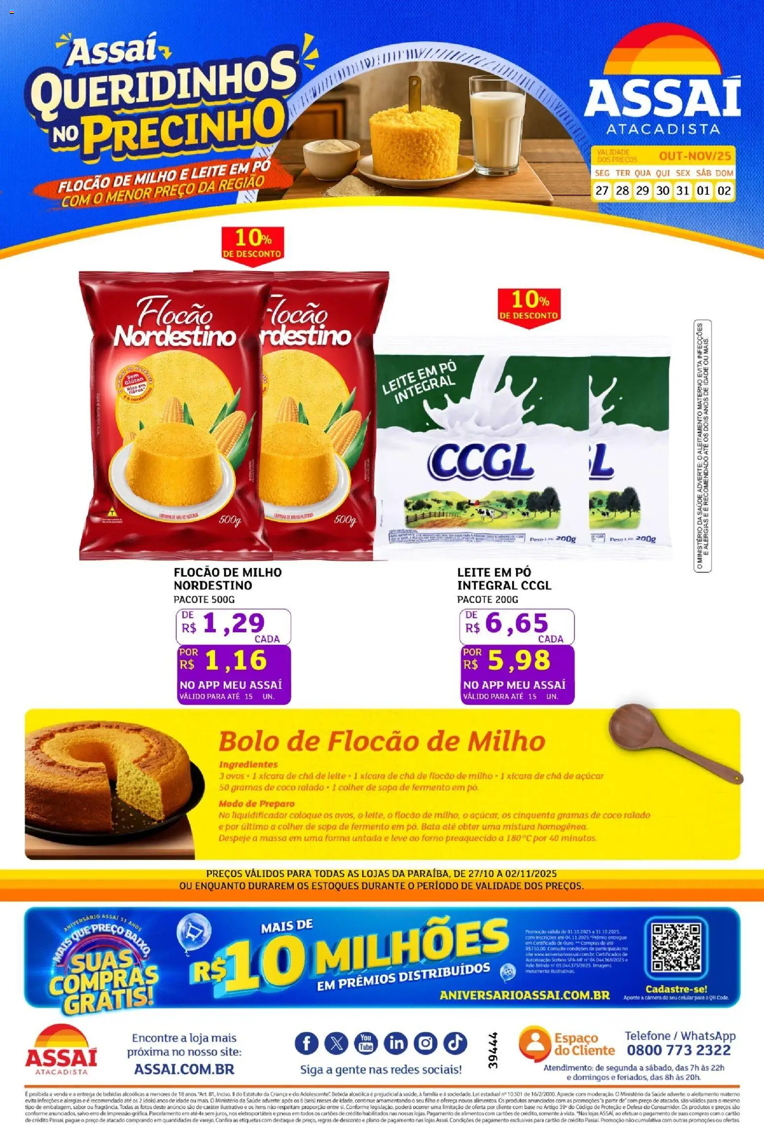 Pré-Visualização do folheto "Encarte - PB" da loja Assaí Atacadista válido a partir de 27/10/2025
