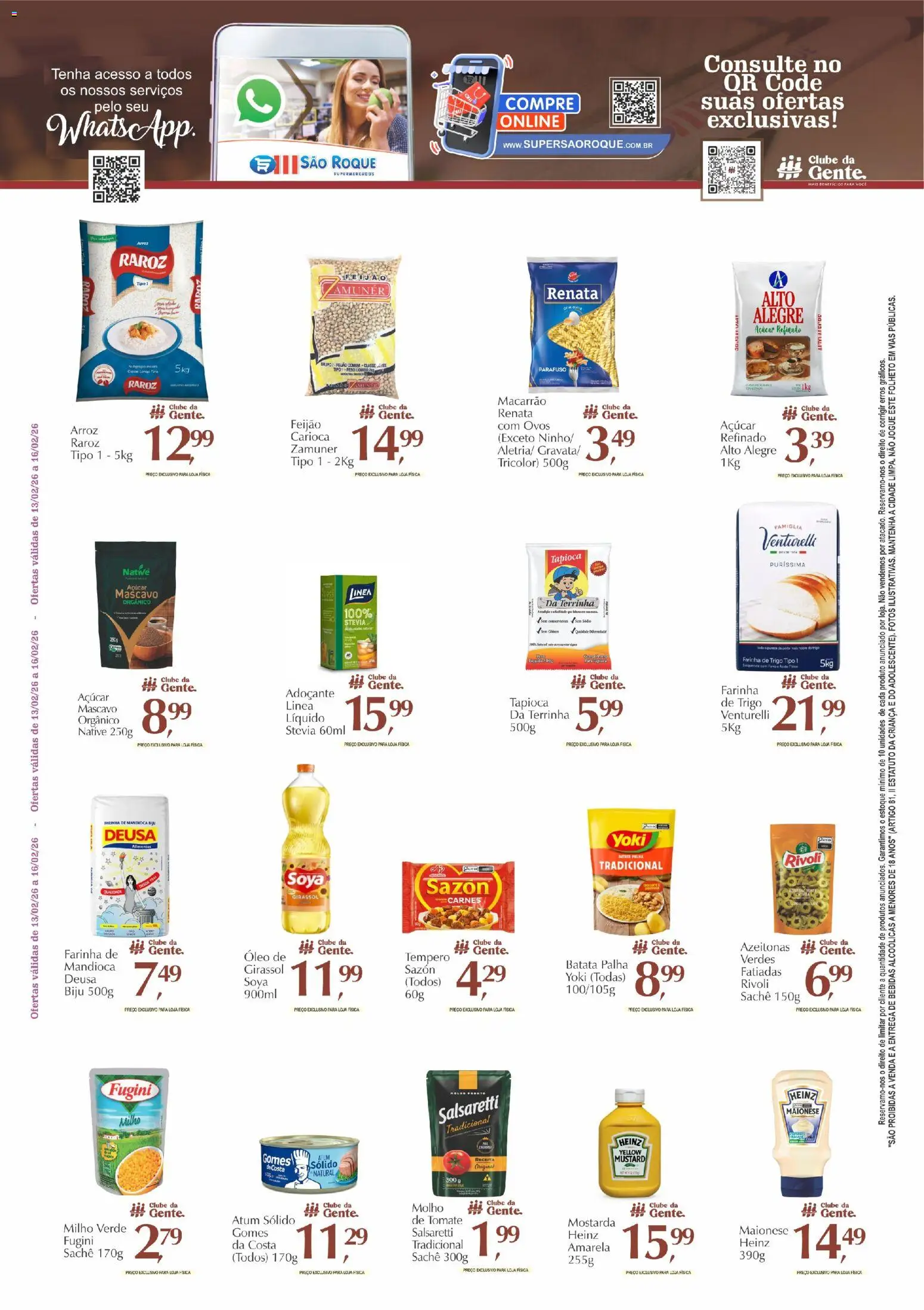 Pré-Visualização do folheto "Ofertas da semana" da loja São Roque Supermercados válido a partir de 13/02/2026