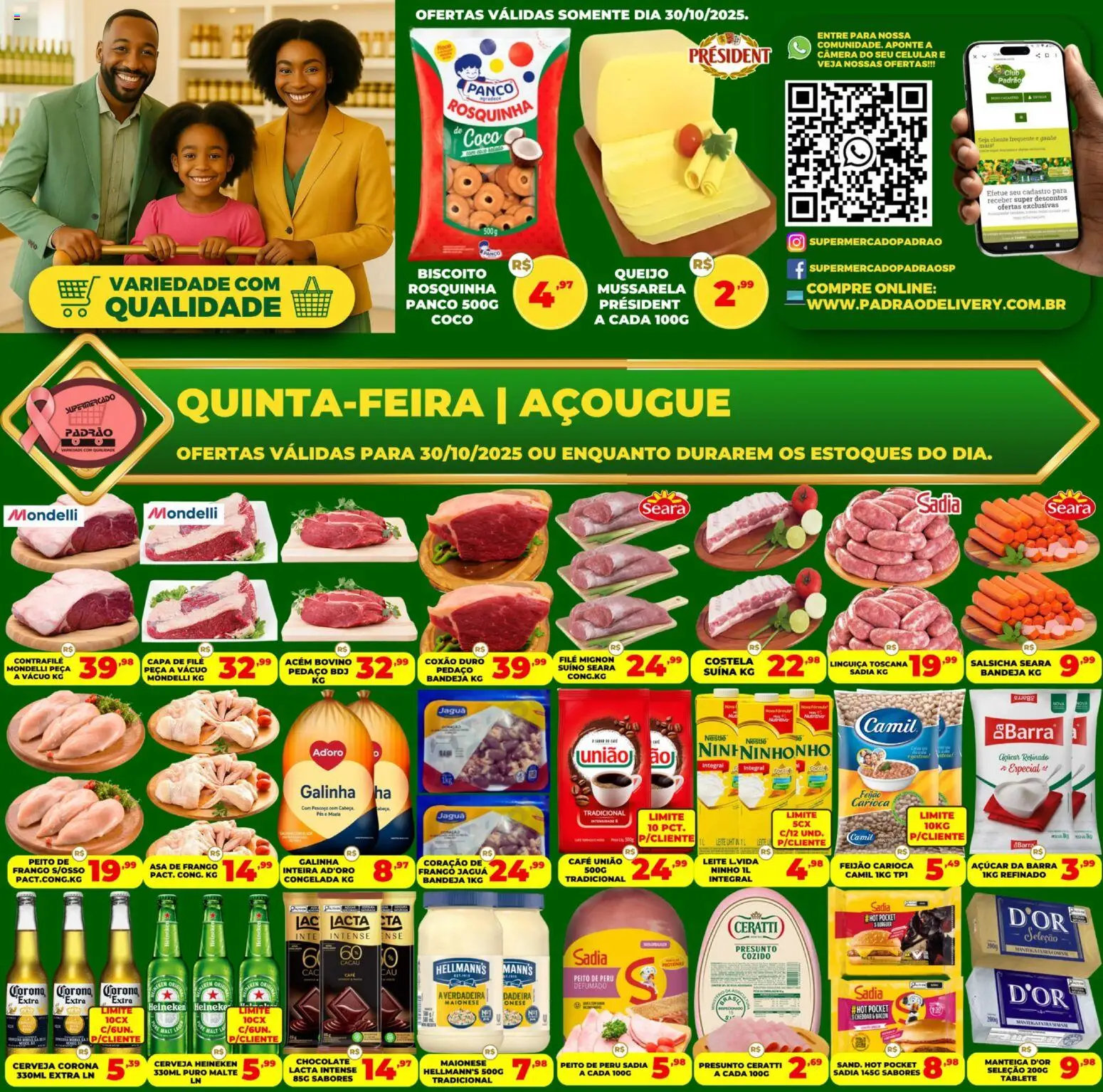 Pré-Visualização do folheto "Ofertas do Açougue" da loja Supermercado Padrão válido a partir de 30/10/2025