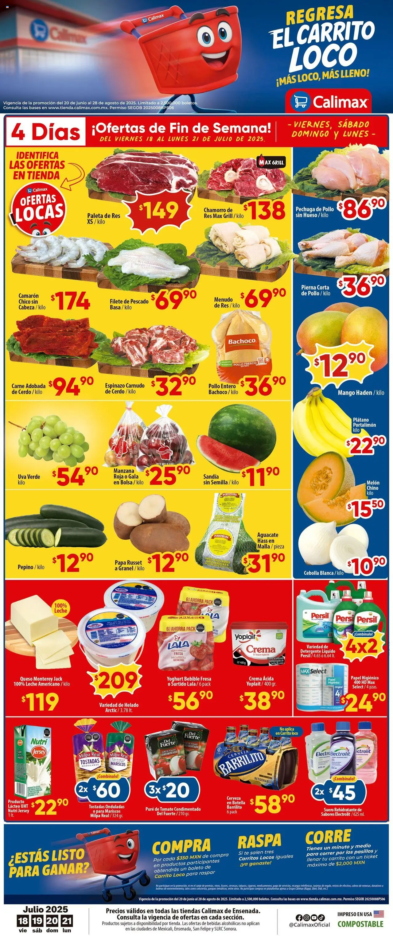 Folleto Ensenada Calimax y sus promociones válidas desde el 18/07/2025 - Número de página 1