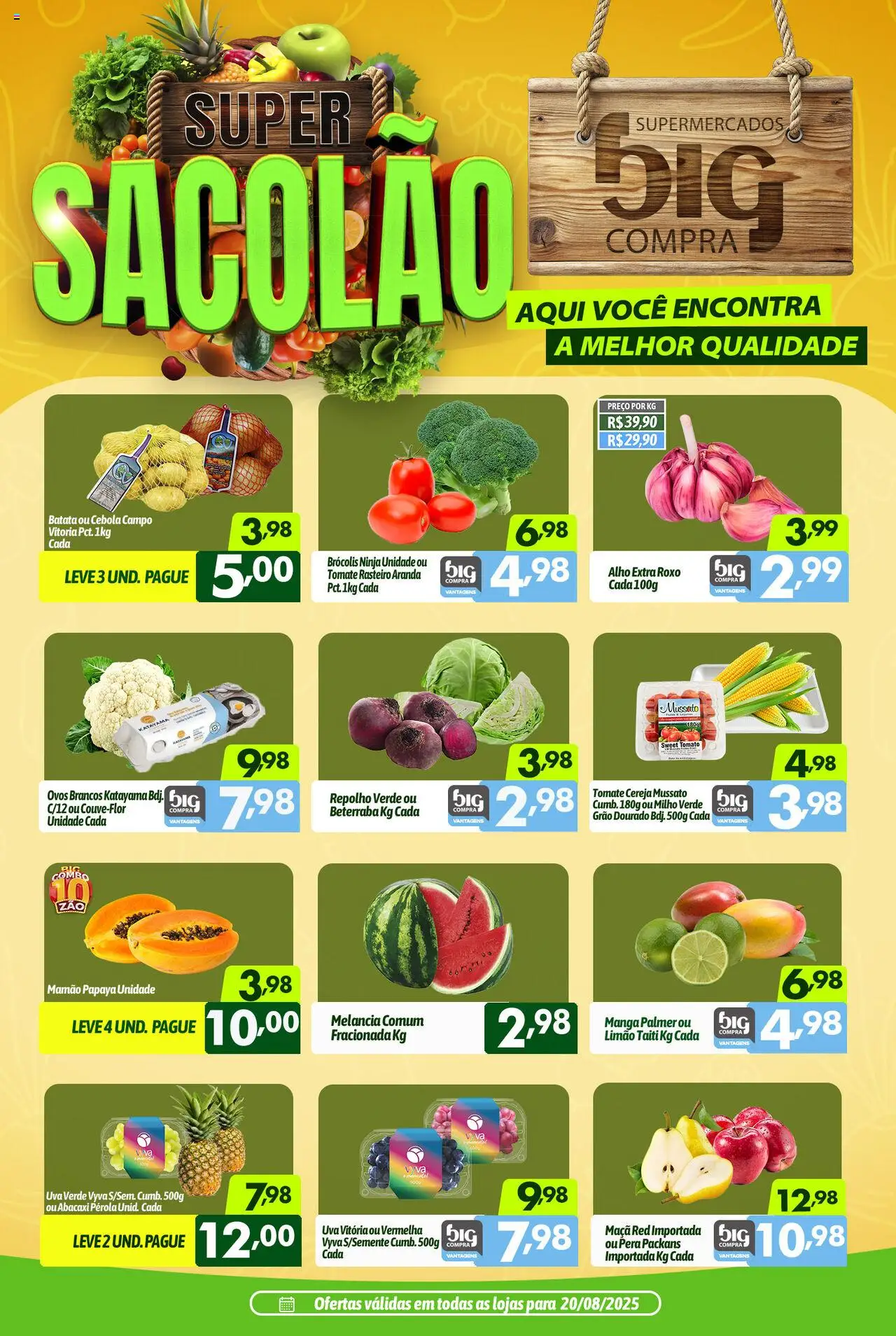Big Compra folheto "Ofertas Sacolão" válido a partir de 20/08/2025 - número de página 1