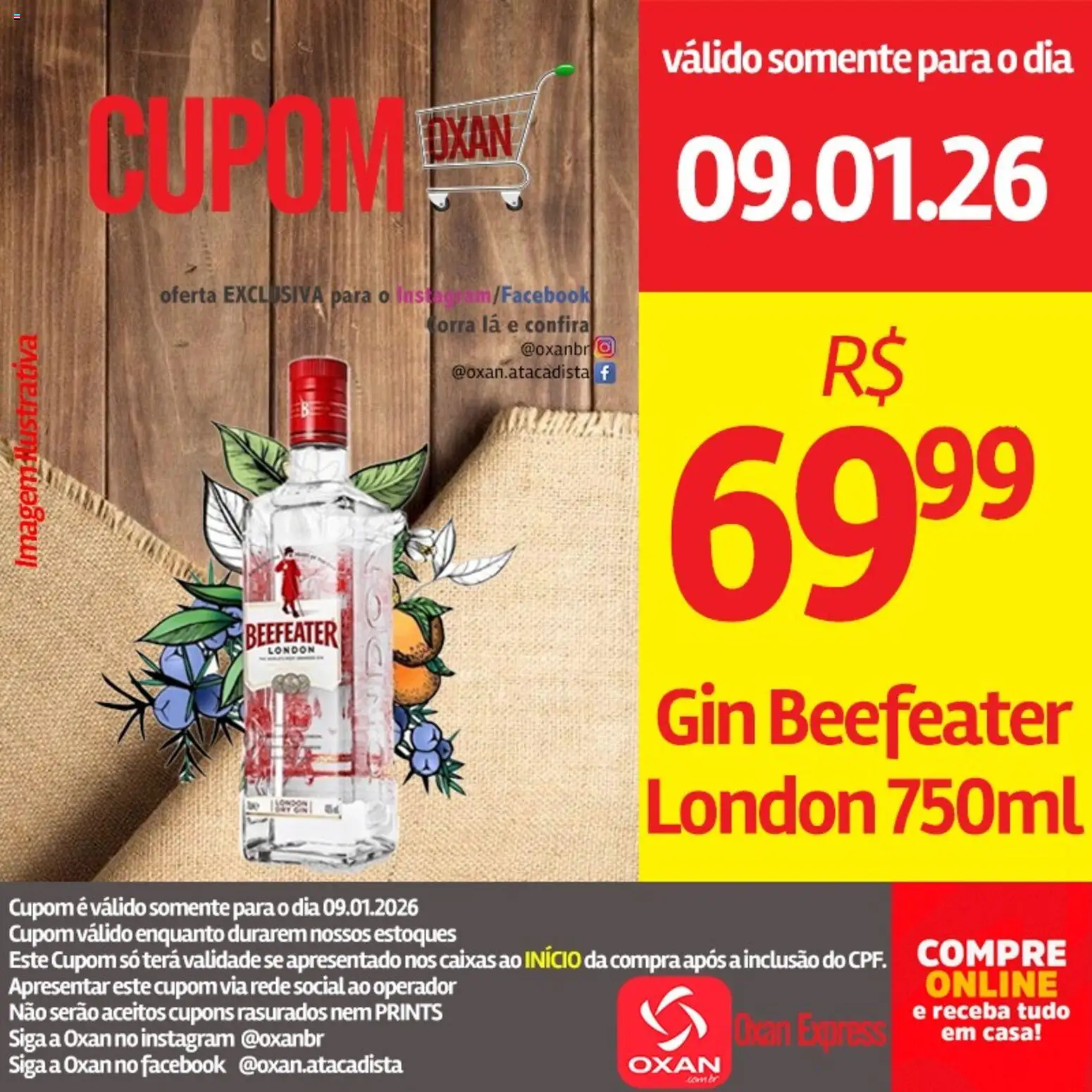 Pré-Visualização do folheto "Ofertas da semana" da loja Oxan Atacadista válido a partir de 09/01/2026 - Gin, Gin Beefeater