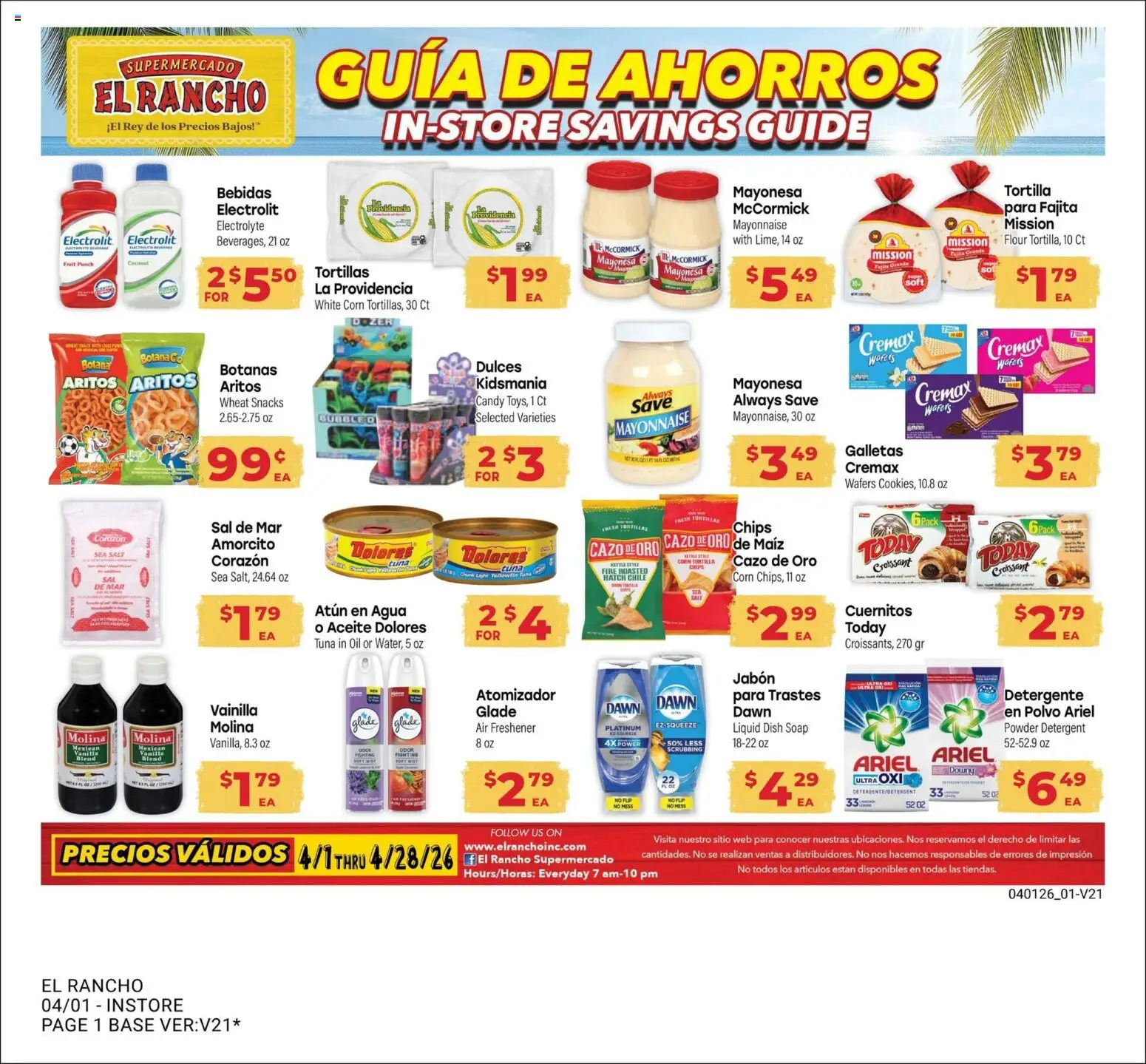 Ad Preview of El Rancho El Rancho Monthly Ad from 04/01/2026
