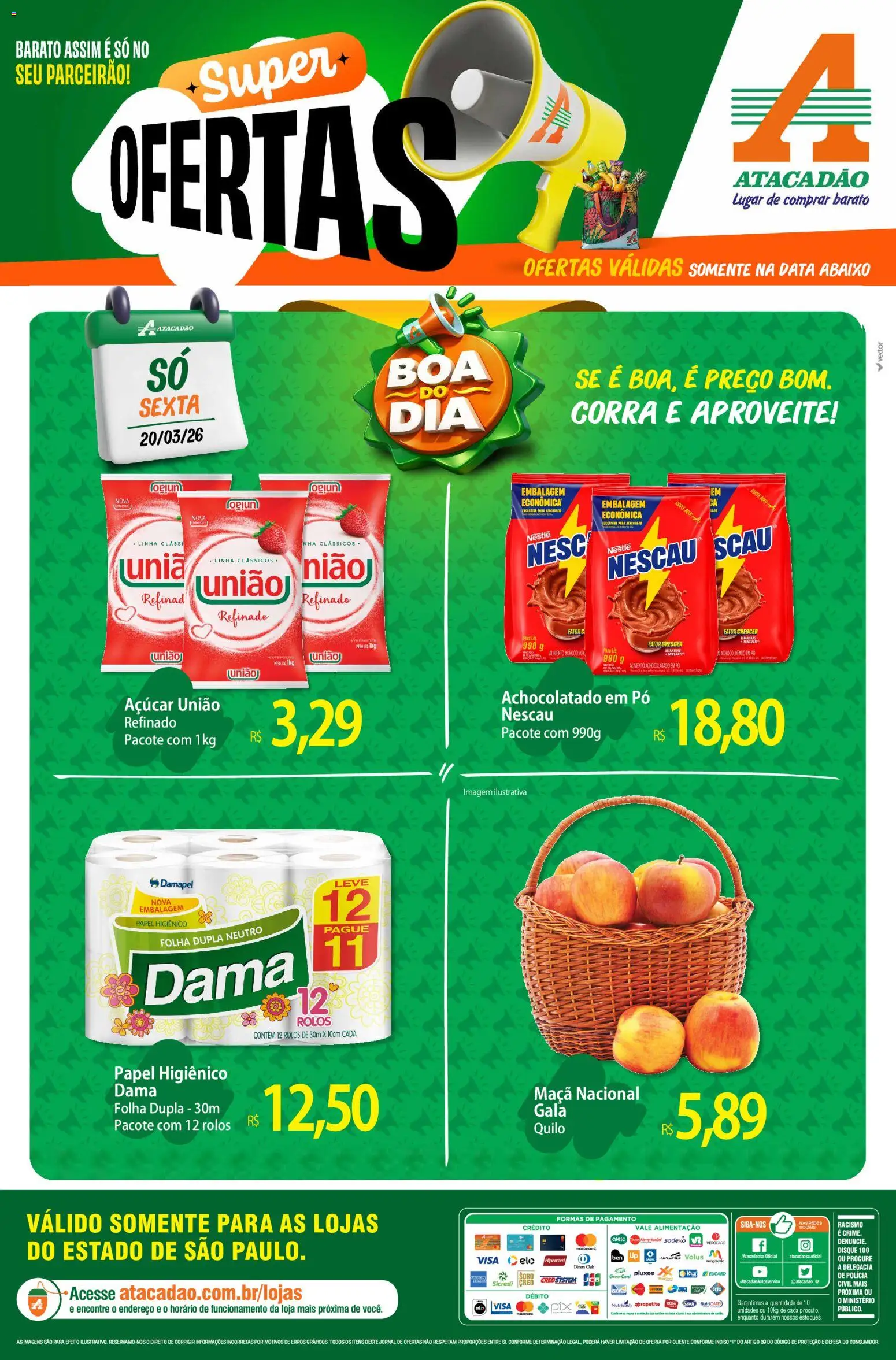 Pré-Visualização do folheto "Atacadão ofertas - SP" da loja Atacadão válido a partir de 20/03/2026