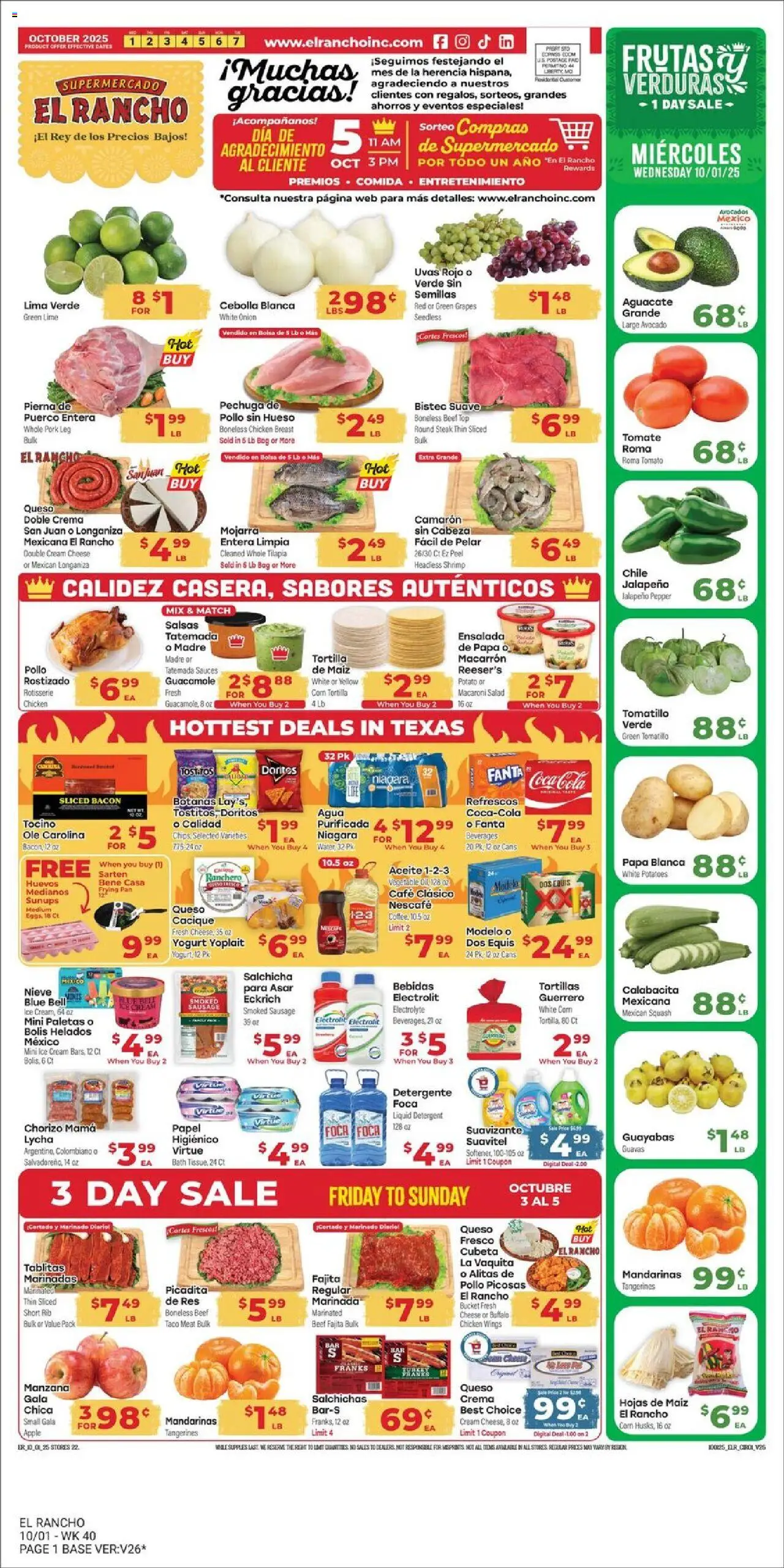 El Rancho Weekly Ad from 10/01/2025 - Flyer - Page number 1