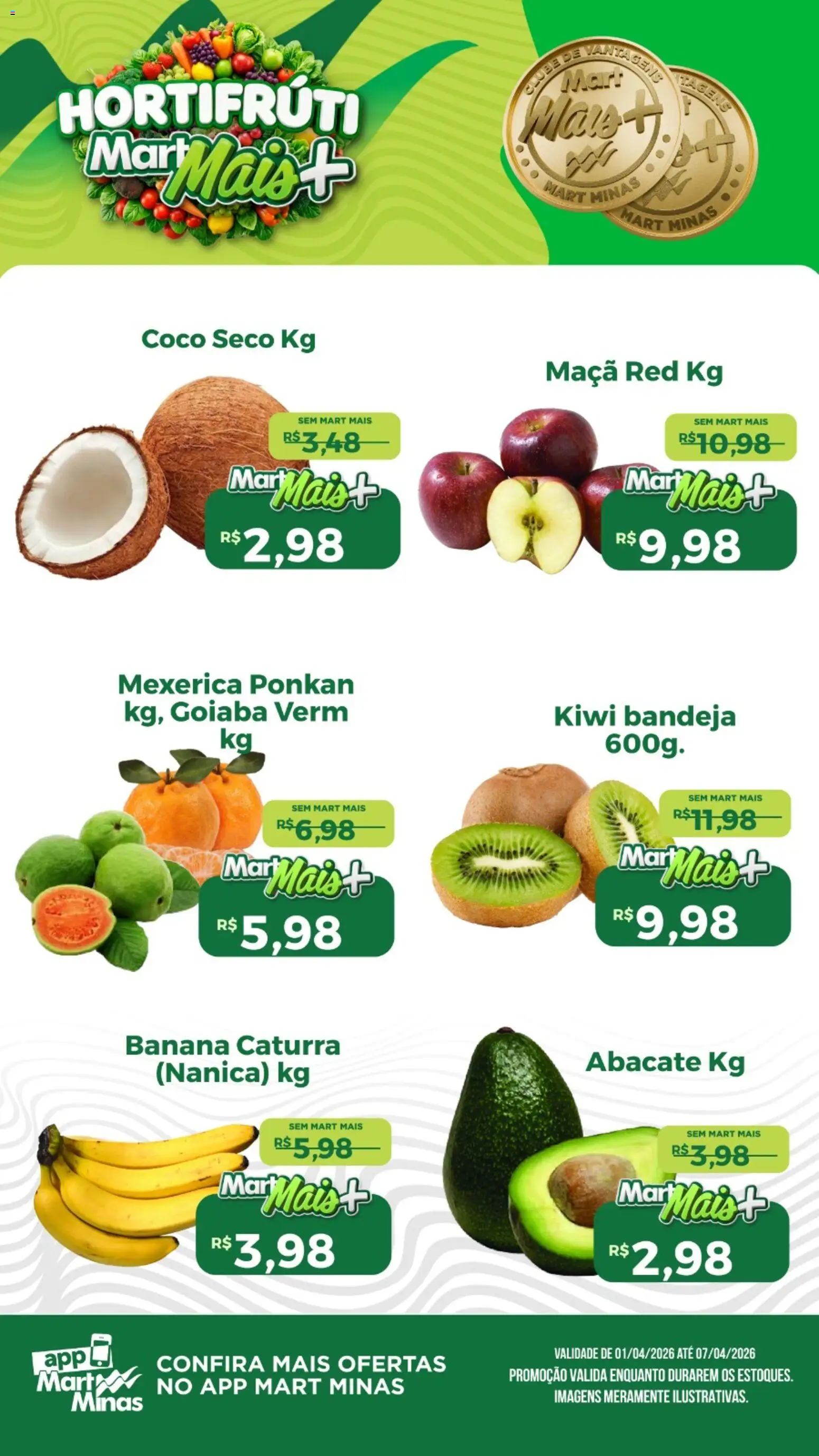 Pré-Visualização do folheto "Mart Minas ofertas Hortifruti" da loja Mart Minas válido a partir de 01/04/2026