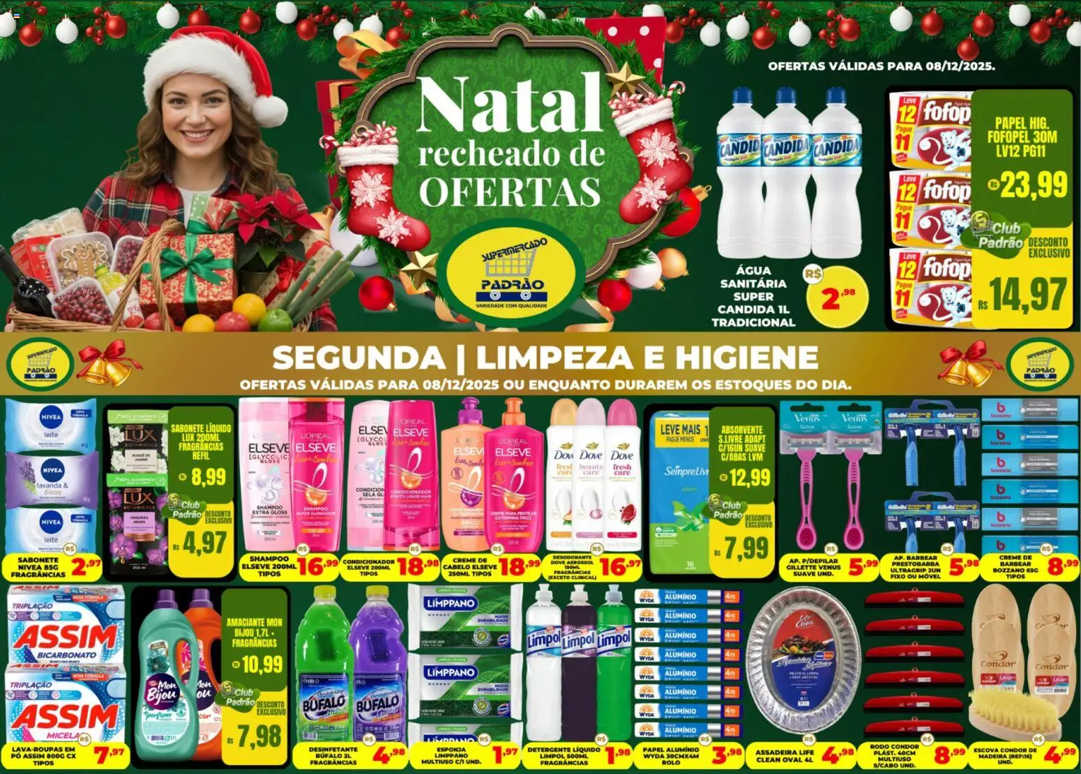 Pré-Visualização do folheto "Ofertas Higiene e Limpeza" da loja Supermercado Padrão válido a partir de 08/12/2025