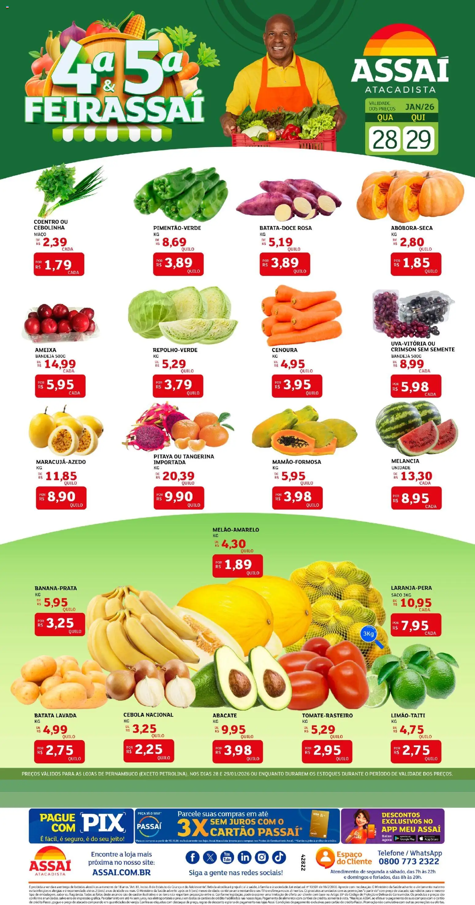 Pré-Visualização do folheto "Encarte - PE" da loja Assaí Atacadista válido a partir de 28/01/2026
