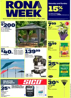 Un aperçu du dépliant Rona weekly flyer du magasin Rona est valide à partir 26 mars 2026