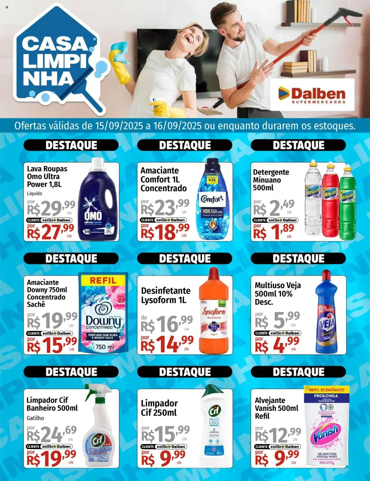 Supermercado Dalben folheto "Ofertas Casa Limpinha" válido a partir de 15/09/2025 - número de página 1