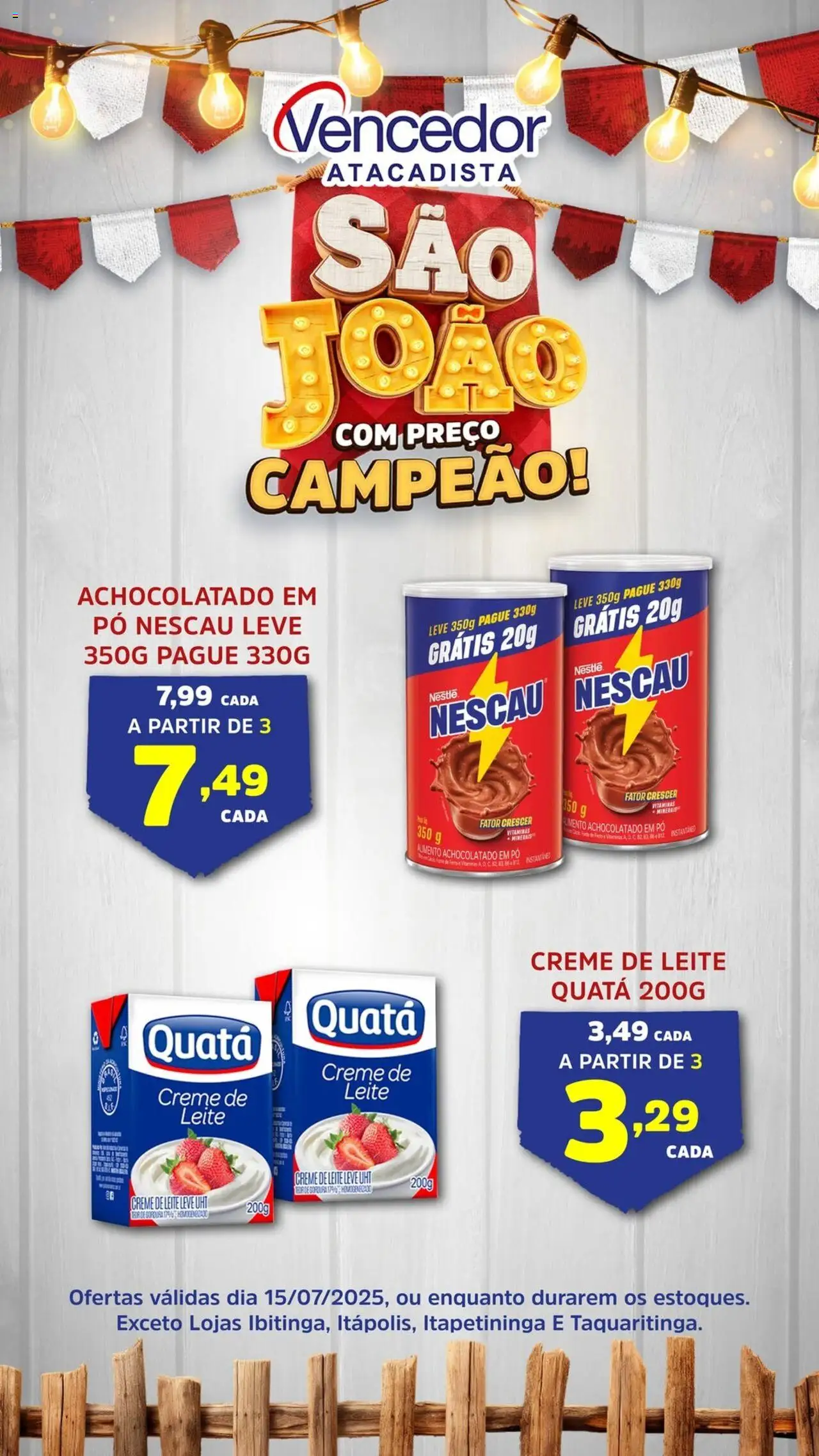 Vencedor Atacadista folheto "Ofertas da semana" válido a partir de 15/07/2025 - número de página 1